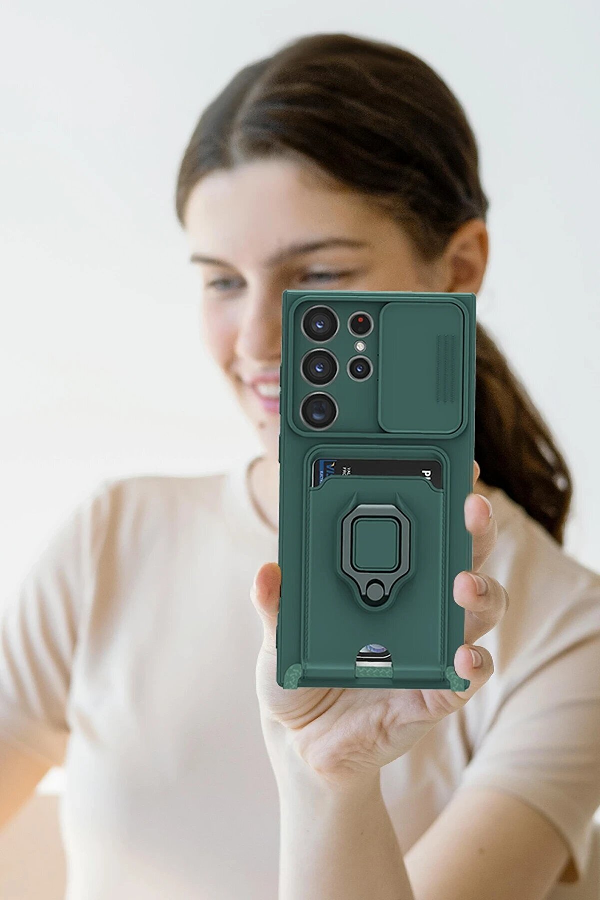 Samsung Galaxy S25 Ultra Kılıf Zuma Kartvi̇zi̇tli̇ Yüzüklü Si̇li̇kon - Si̇yah - Dropx7450-8968