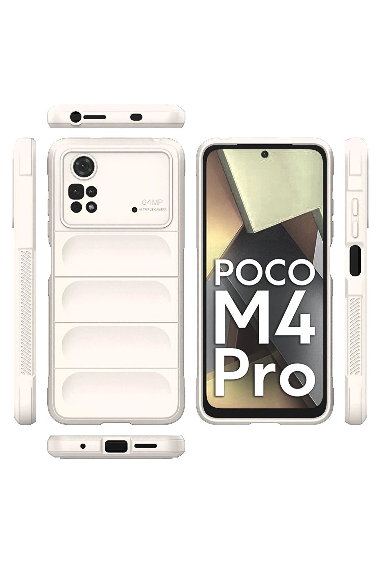 Xi̇aomi̇ Poco M4 Pro 4G Kılıf Opti̇mum Si̇li̇kon - Krem - Dropx4501-1346