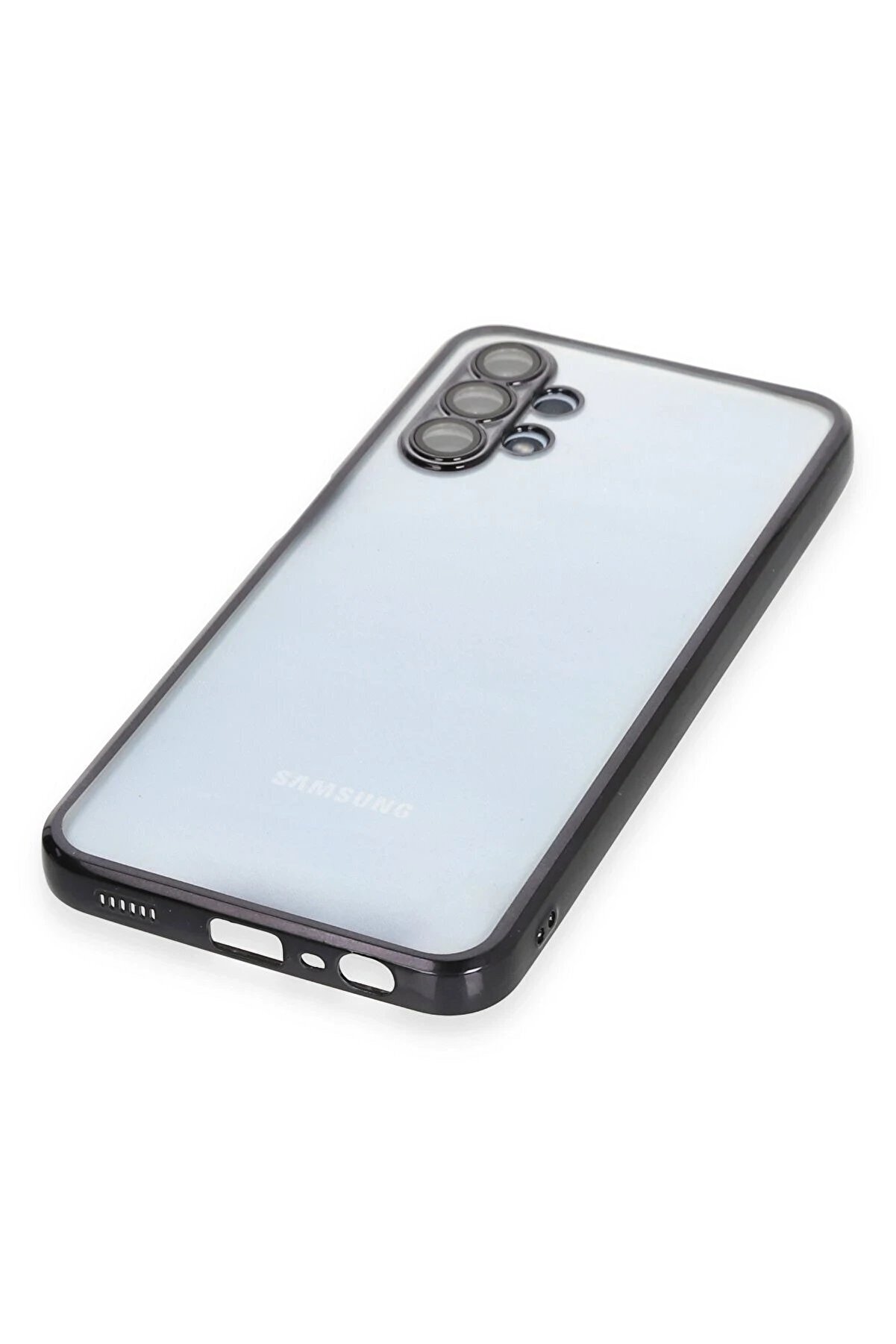 Samsung Galaxy A13 4G Kılıf Lensli̇ Si̇li̇kon - Si̇yah - Dropx4858-8805