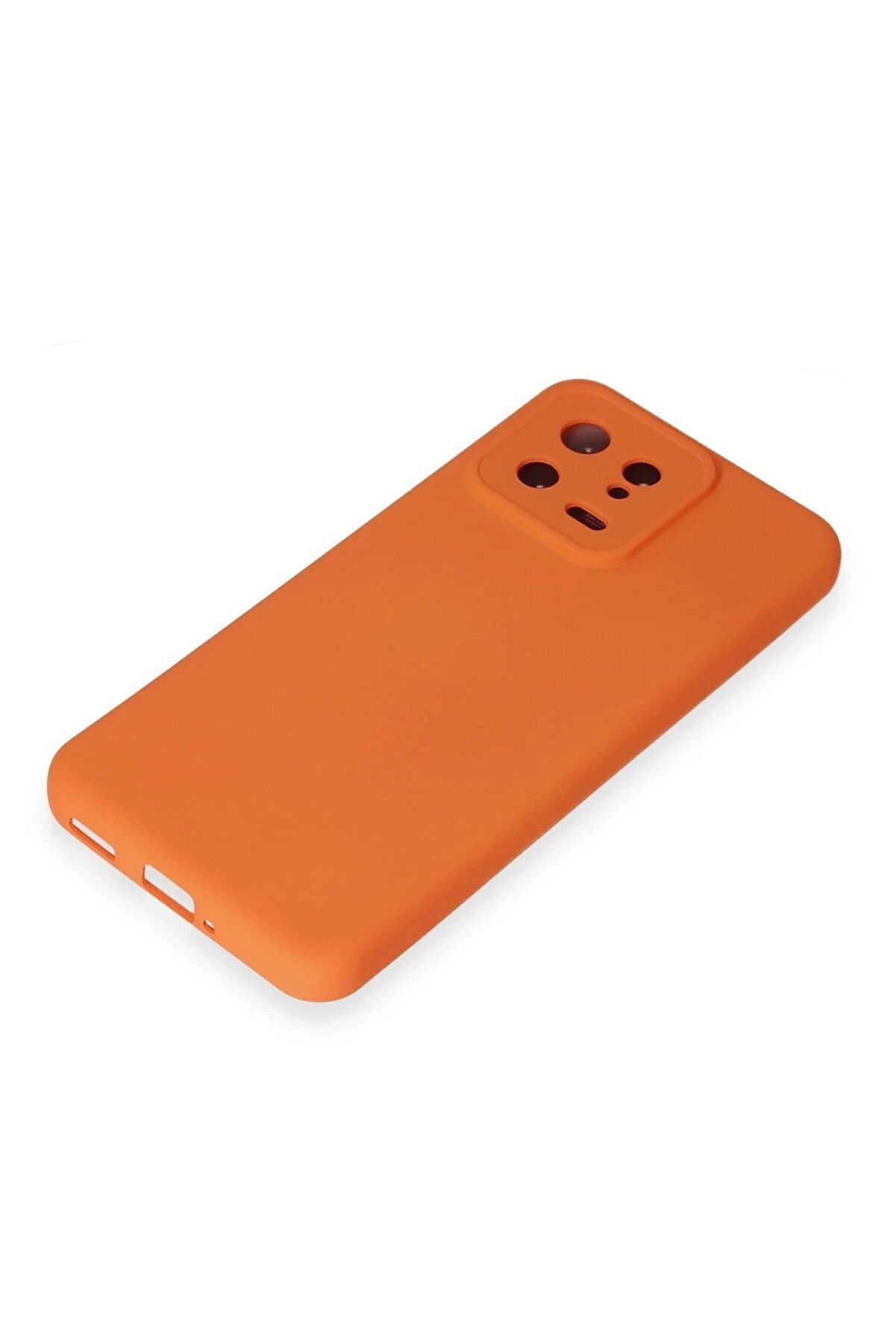 Xi̇aomi̇ Mi̇ 13 Kılıf Nano İçi̇ Kadi̇fe Si̇li̇kon - Turuncu - Dropx2117-4446