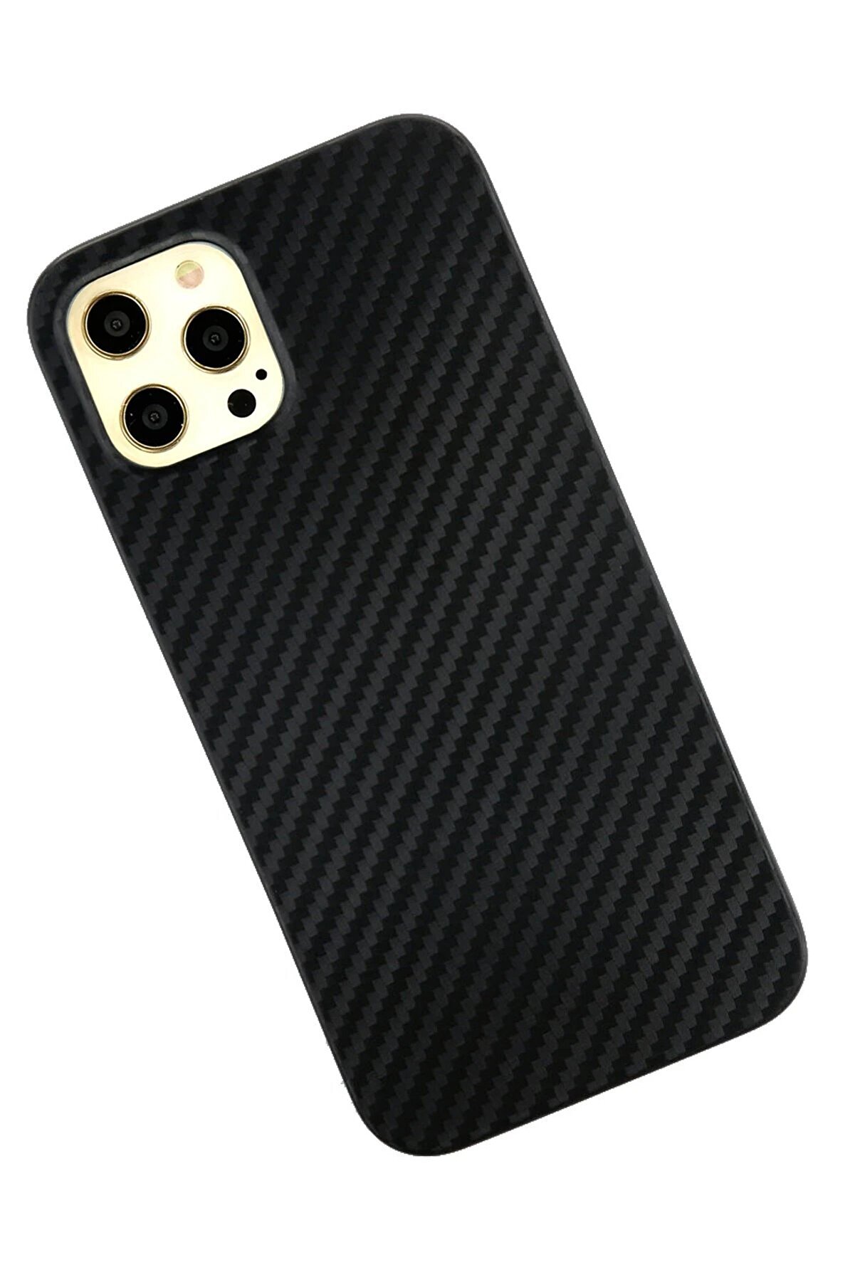 İphone 12 Pro Max Kılıf Karbon Pp Si̇li̇kon - Si̇yah - Dropx9281-2643