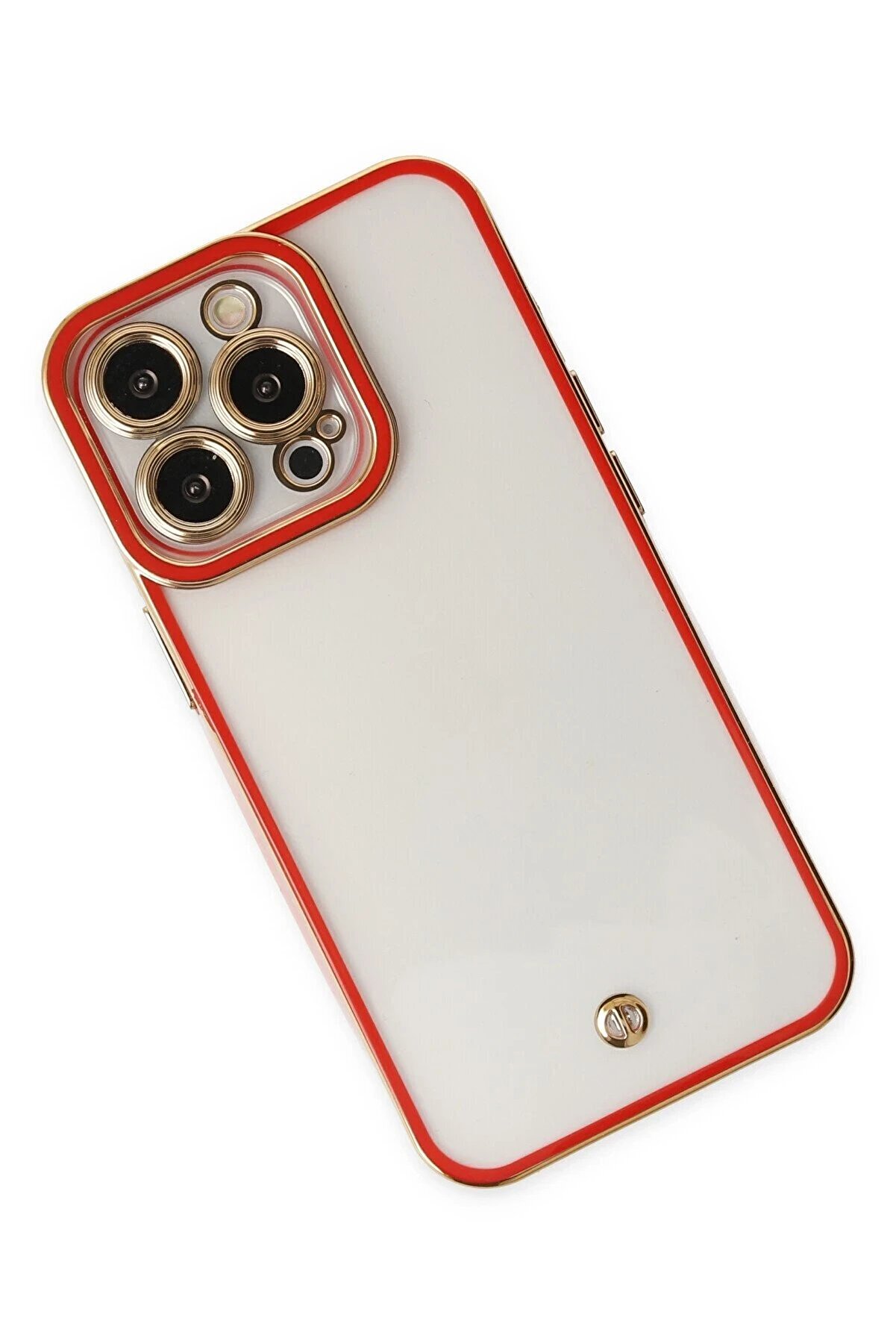 İphone 13 Pro Max Kılıf Li̇va Lens Si̇li̇kon - Kırmızı - Dropx3148-9409