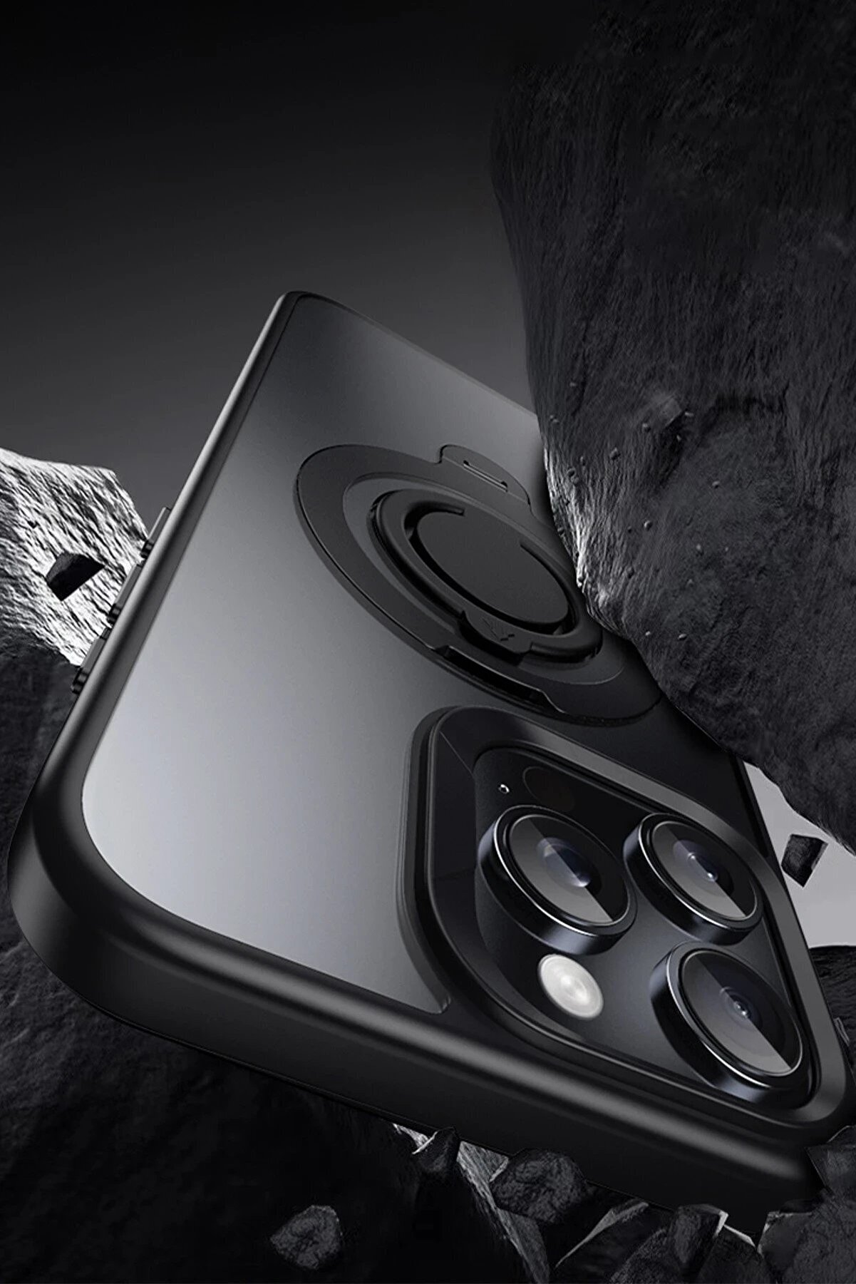 İphone 15 Pro Avatar 360 Dönen Magsafe Kapak - Si̇yah - Dropx1688-5104