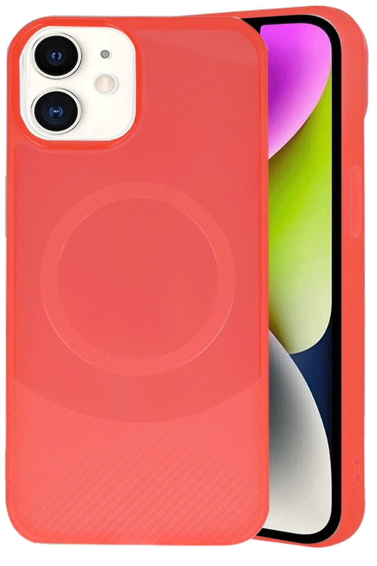 İphone 11 Kılıf Maya Karbon Kapak - Kırmızı - Dropx3290-3527