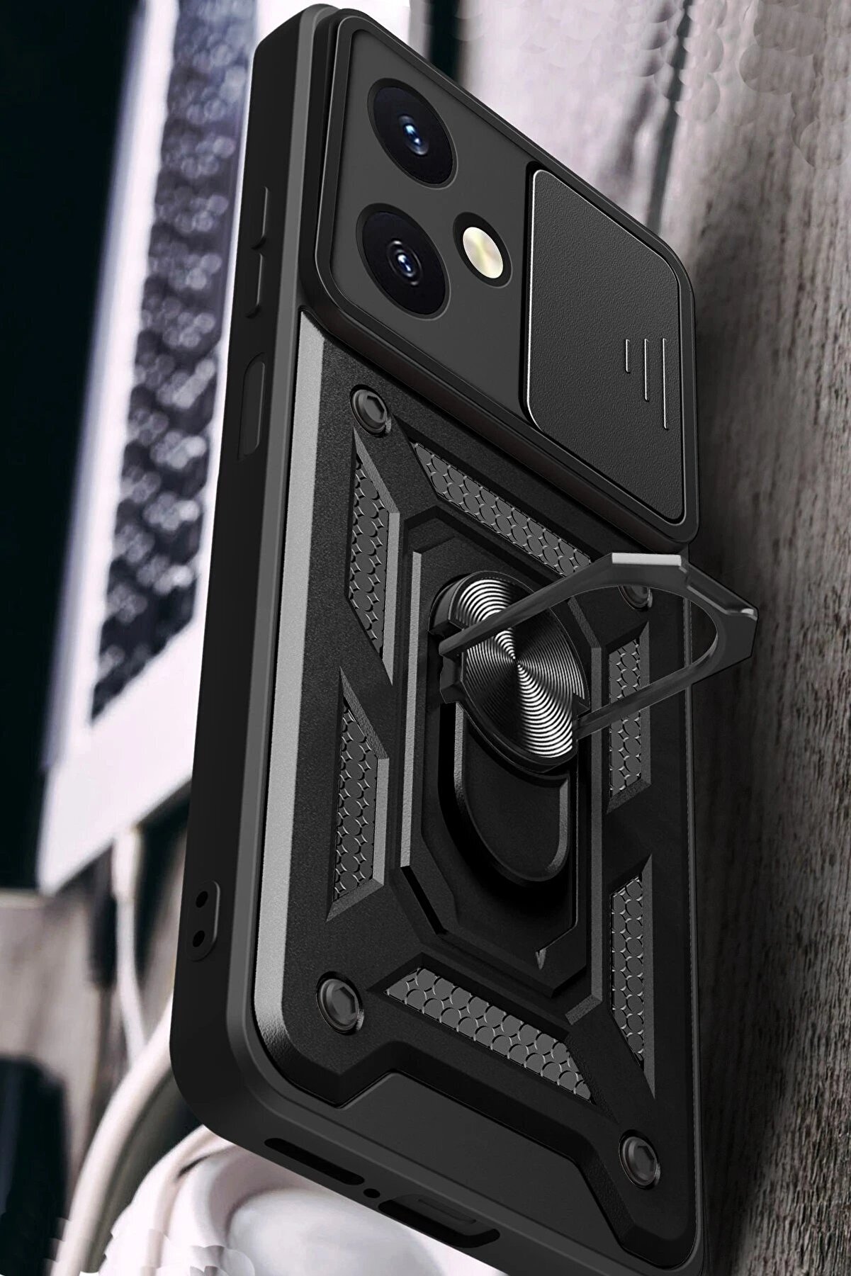 Vi̇vo Y27 Kılıf Pars Lens Yüzüklü Si̇li̇kon - Laci̇vert - Dropx1379-7262