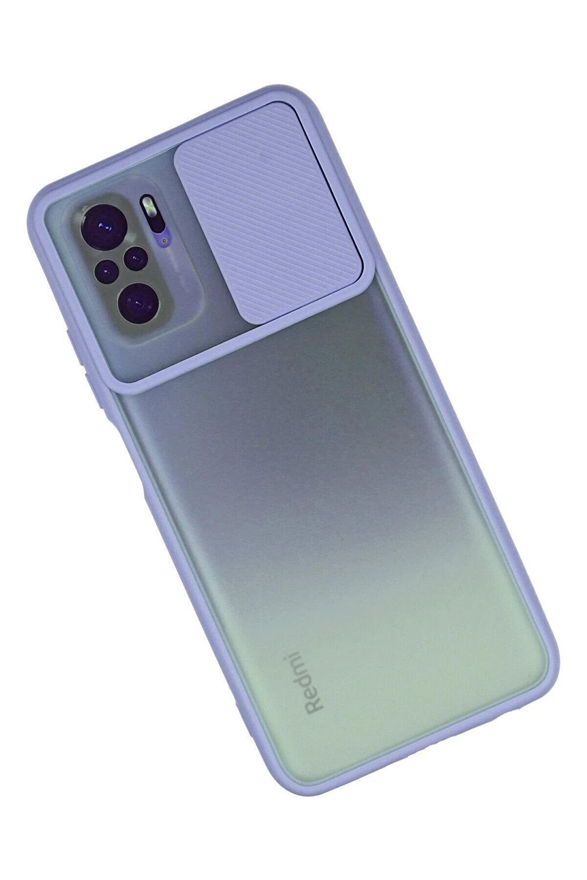 Xi̇aomi̇ Redmi̇ Note 10 Kılıf Palm Buzlu Kamera Sürgülü Si̇li̇kon - Li̇la - Dropx7345-9485