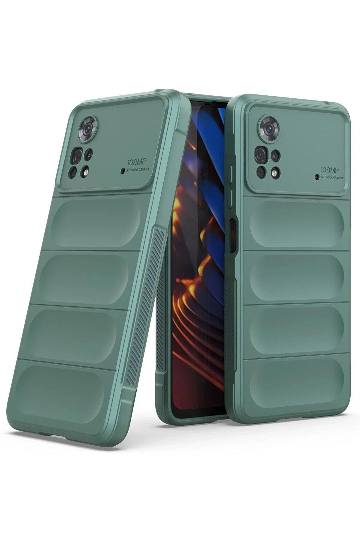 Xi̇aomi̇ Poco X4 Pro 5G Kılıf Opti̇mum Si̇li̇kon - Koyu Yeşi̇l - Dropx5792-4571