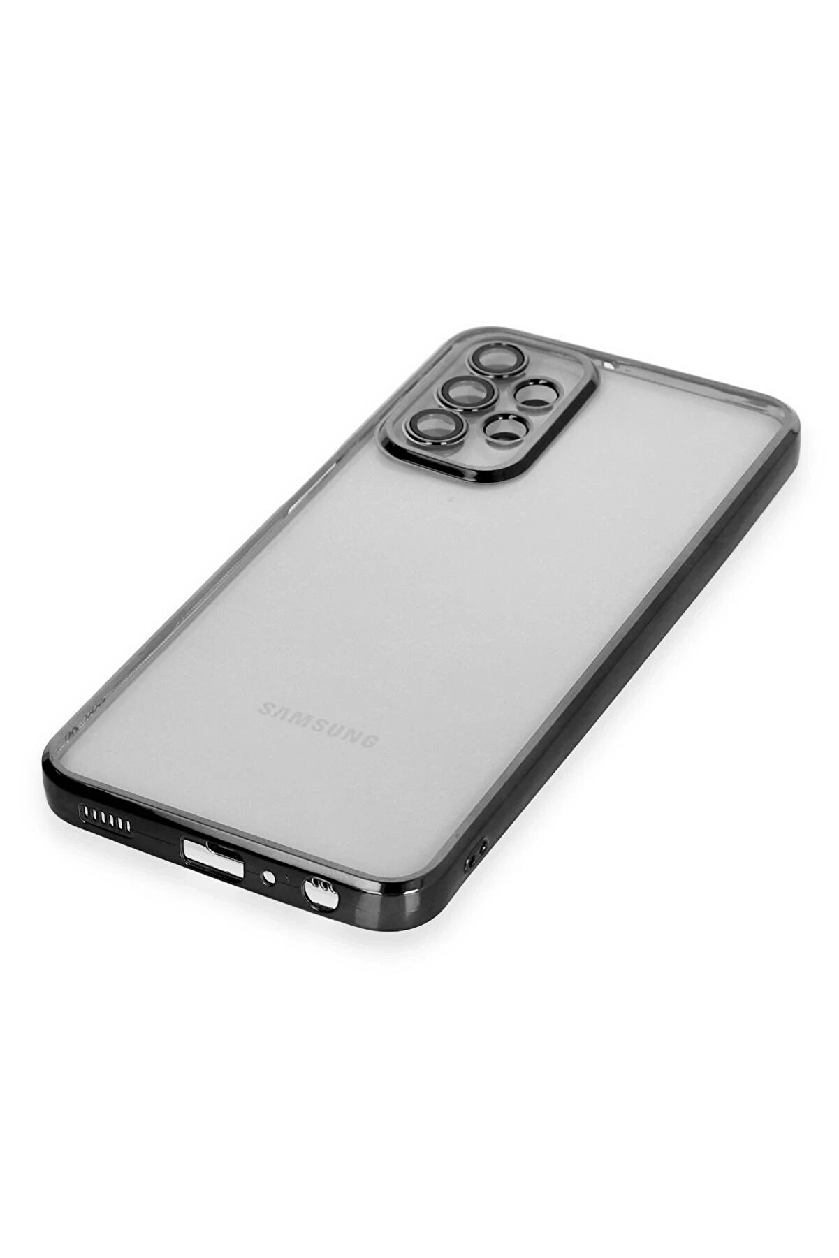 Samsung Galaxy A23 4G Kılıf Lensli̇ Si̇li̇kon - Si̇yah - Dropx3361-3455