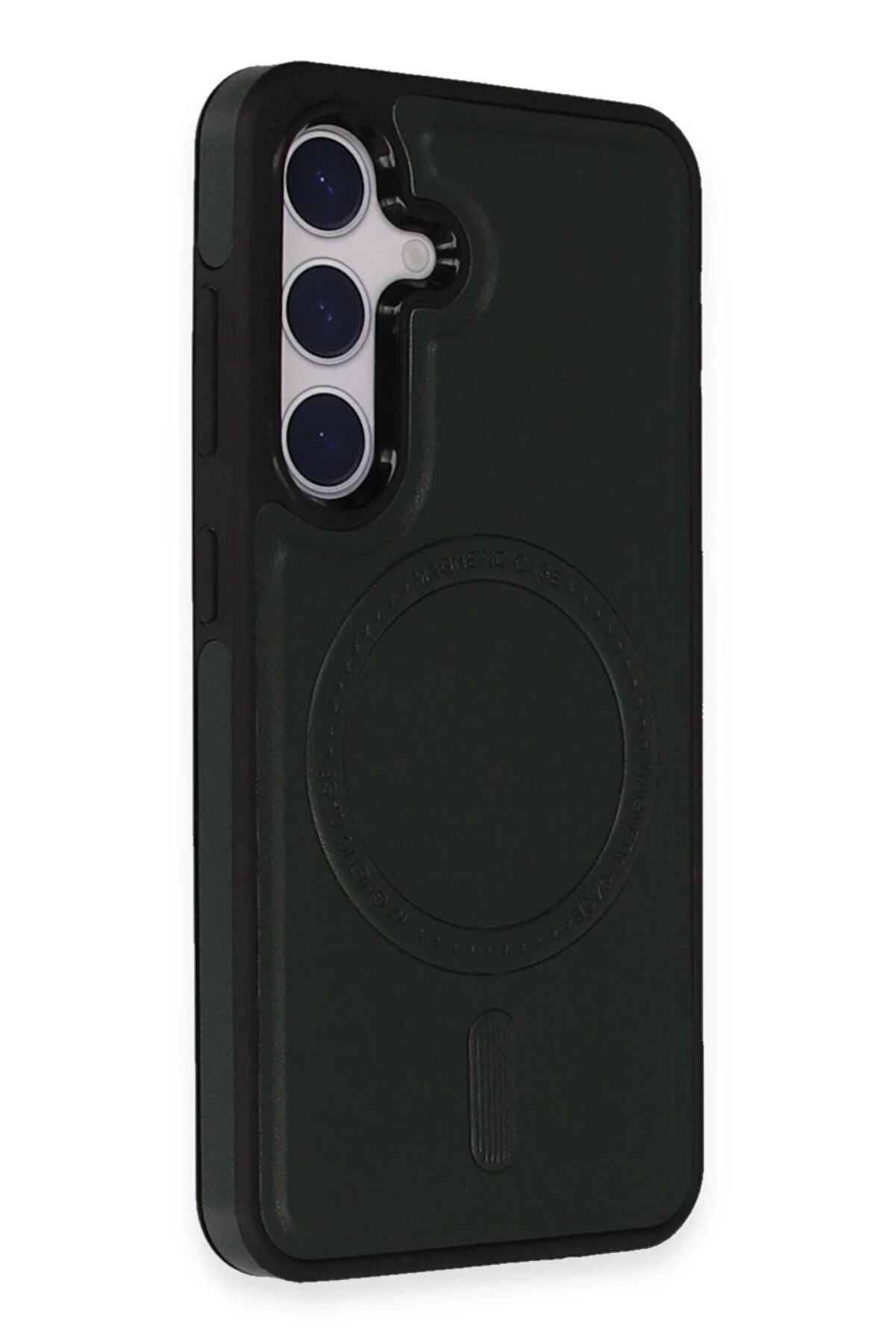 Samsung Galaxy S24 Kılıf Ozzi̇ Magsafe Deri̇ Kapak - Koyu Yeşi̇l - Dropx6947-6963