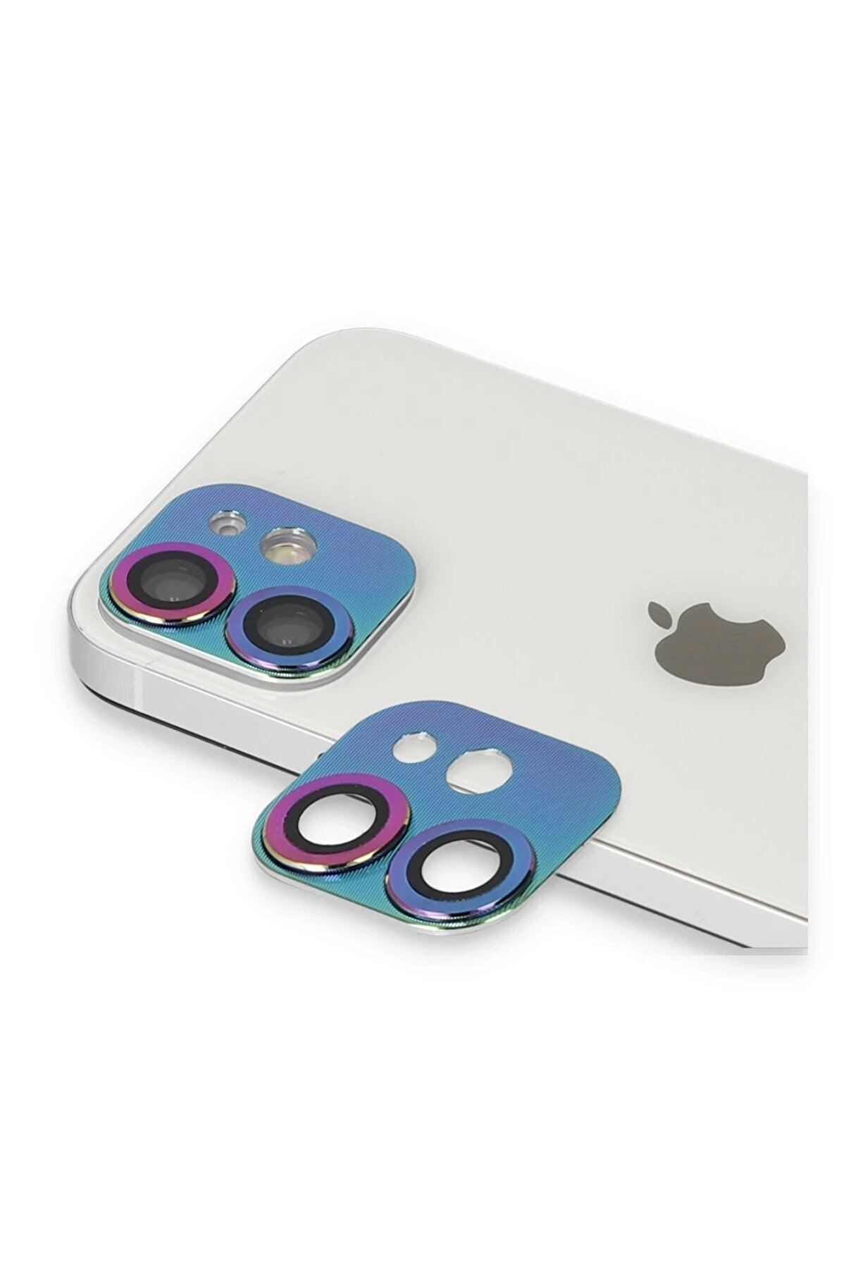 CepteToptan iPhone 11 Pers Alüminyum Kamera Lens - Rainbow - DROPX3752-2338