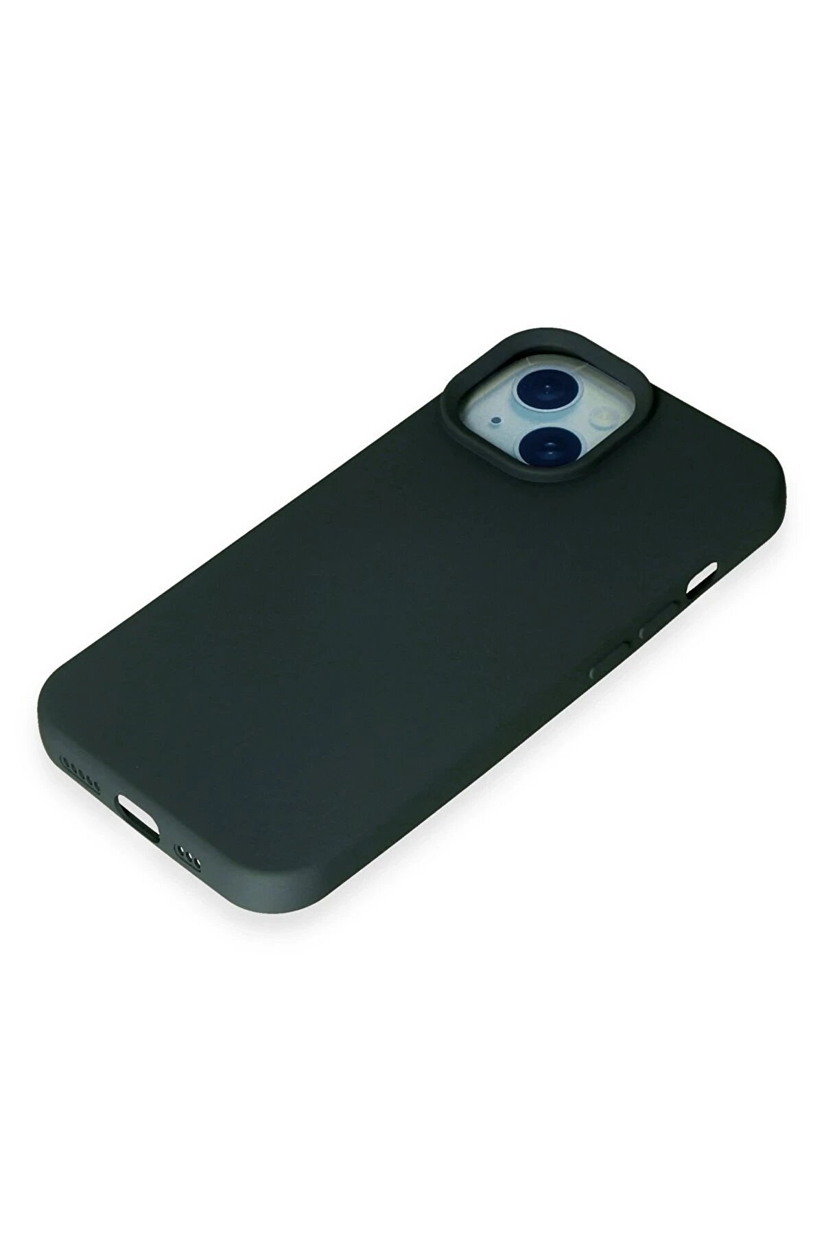 İphone 15 Kılıf Nano İçi̇ Kadi̇fe Si̇li̇kon - Koyu Yeşi̇l - Dropx9537-3867