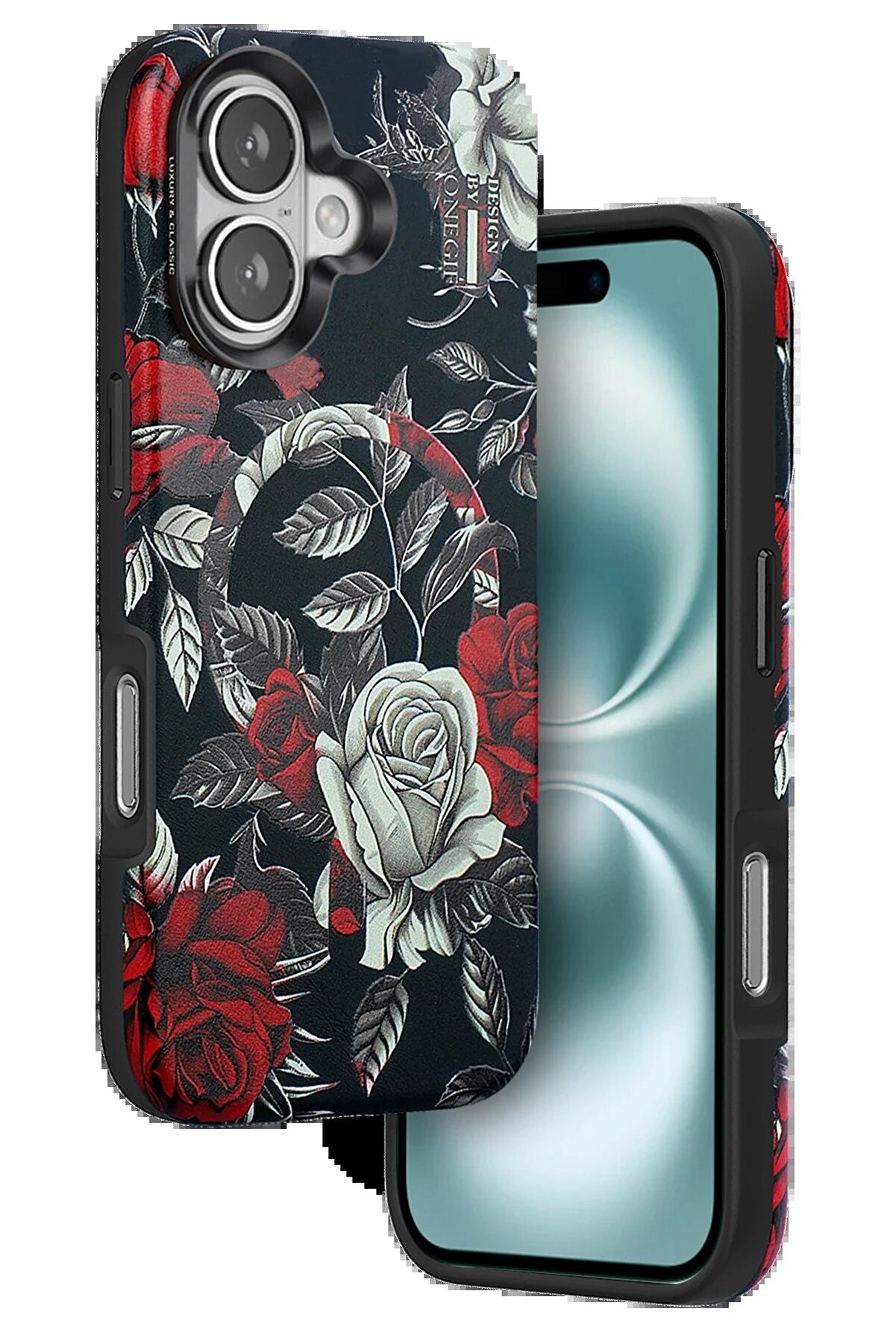 İphone 16 Flower Seri̇es Magsafe Kapak - Si̇yah