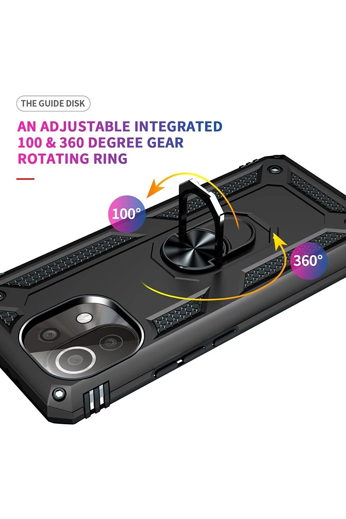 Xi̇aomi̇ Mi̇ 11 Li̇te Kılıf Sofya Yüzüklü Si̇li̇kon Kapak - Si̇yah - Dropx4445-2651