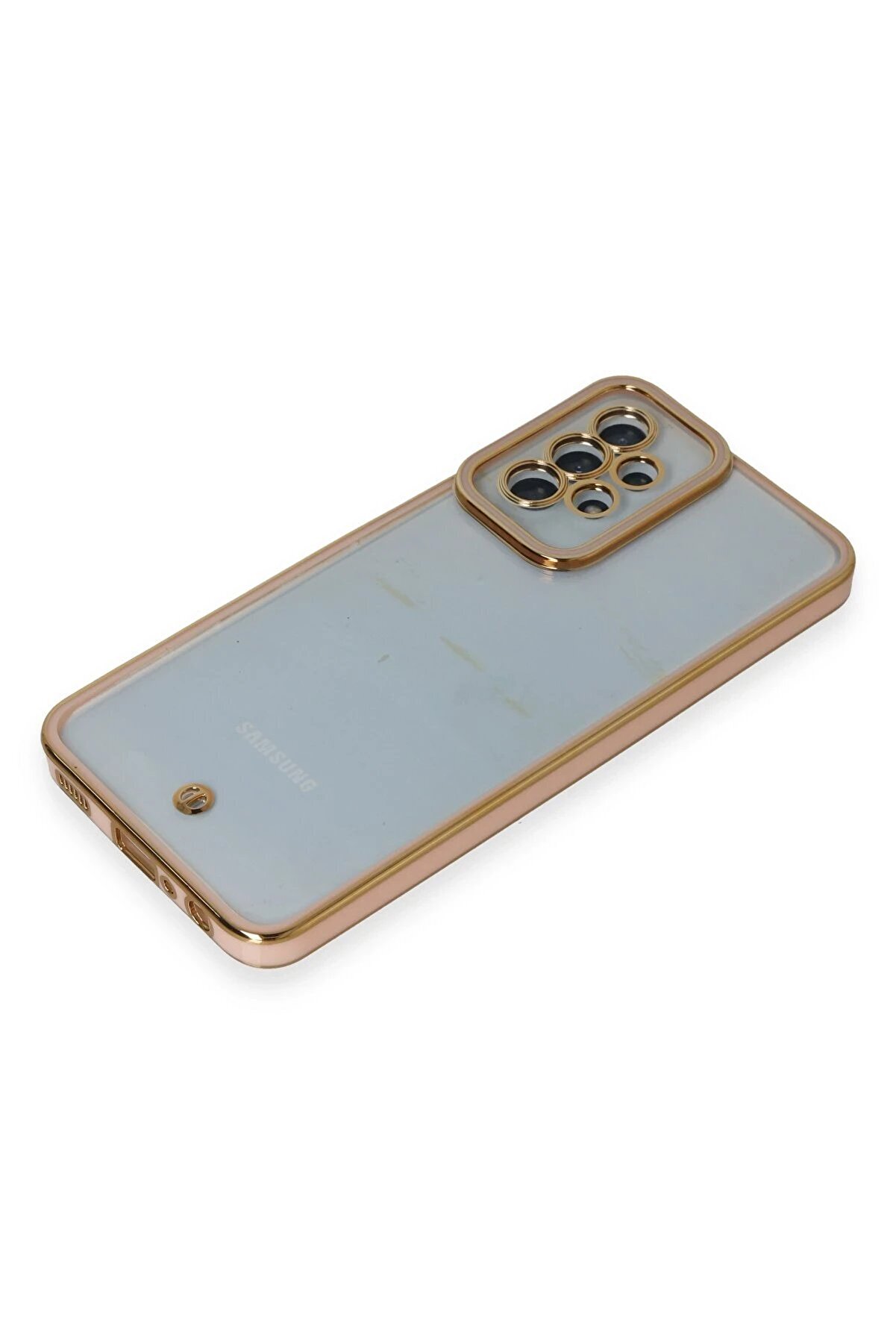 Samsung Galaxy A23 4G Kılıf Li̇va Lens Si̇li̇kon - Pudra - Dropx1985-3575