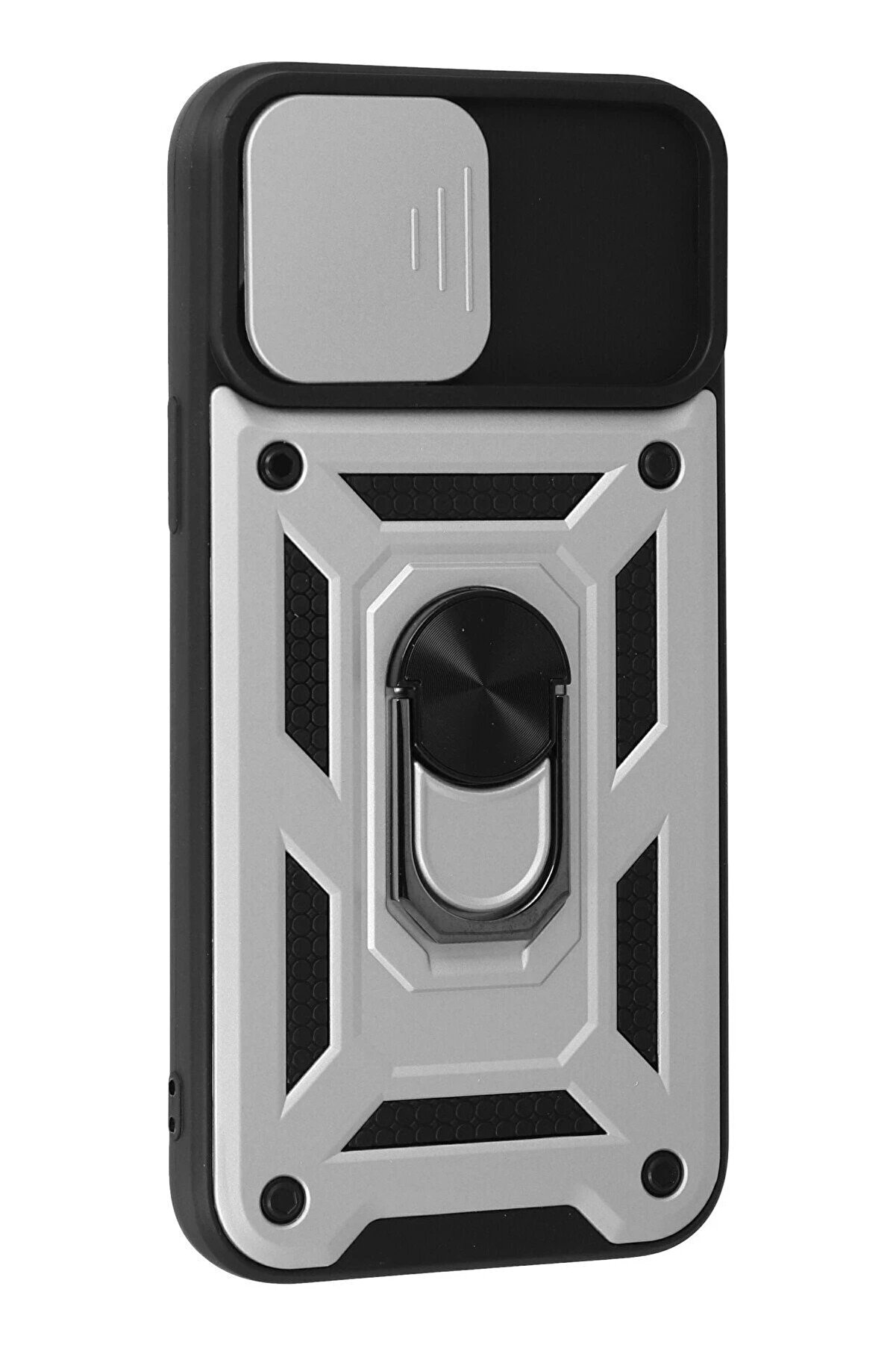 İphone 13 Pro Kılıf Pars Lens Y&uuml;z&uuml;kl&uuml; Si̇li̇kon - G&uuml;m&uuml;ş - Dropx7460-2477