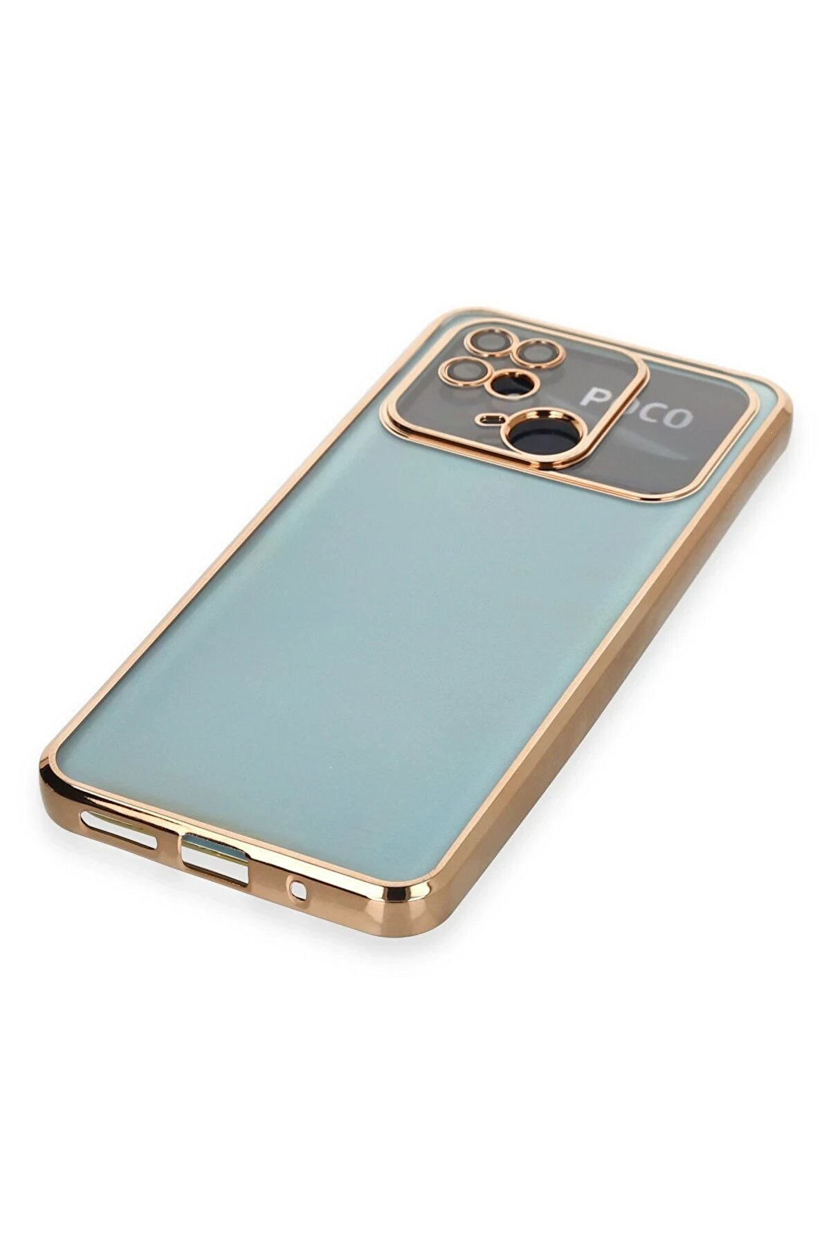 Xi̇aomi̇ Redmi̇ 10C Kılıf Lensli̇ Si̇li̇kon - Gold - Dropx8740-3844