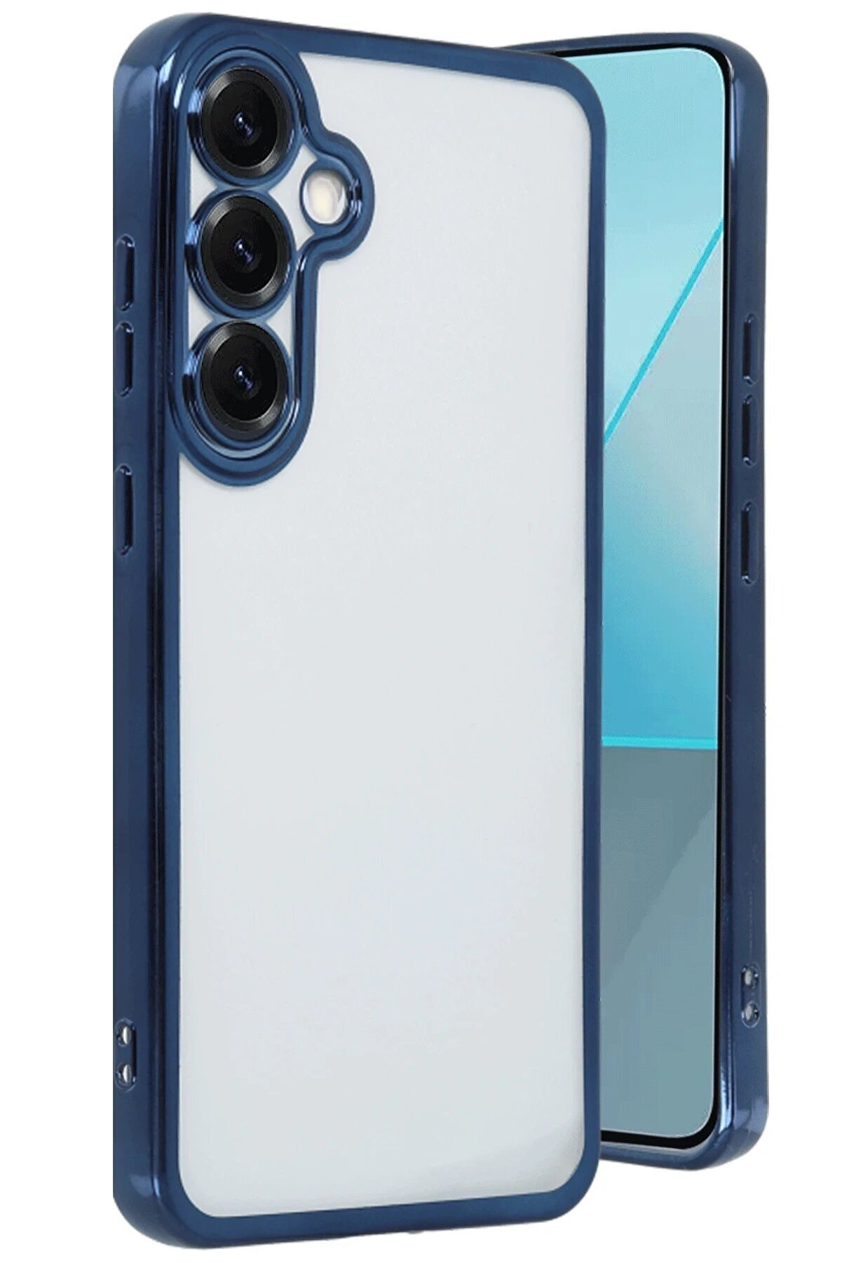 Samsung Galaxy S25 Kılıf Lensli̇ Si̇li̇kon - Laci̇vert - Dropx9162-9330