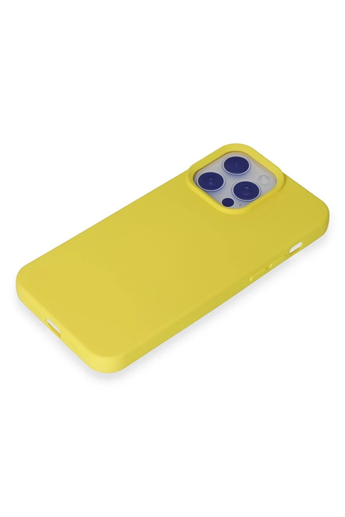 İphone 15 Pro Max Kılıf Nano İçi̇ Kadi̇fe Si̇li̇kon - Sarı - Dropx9929-9701