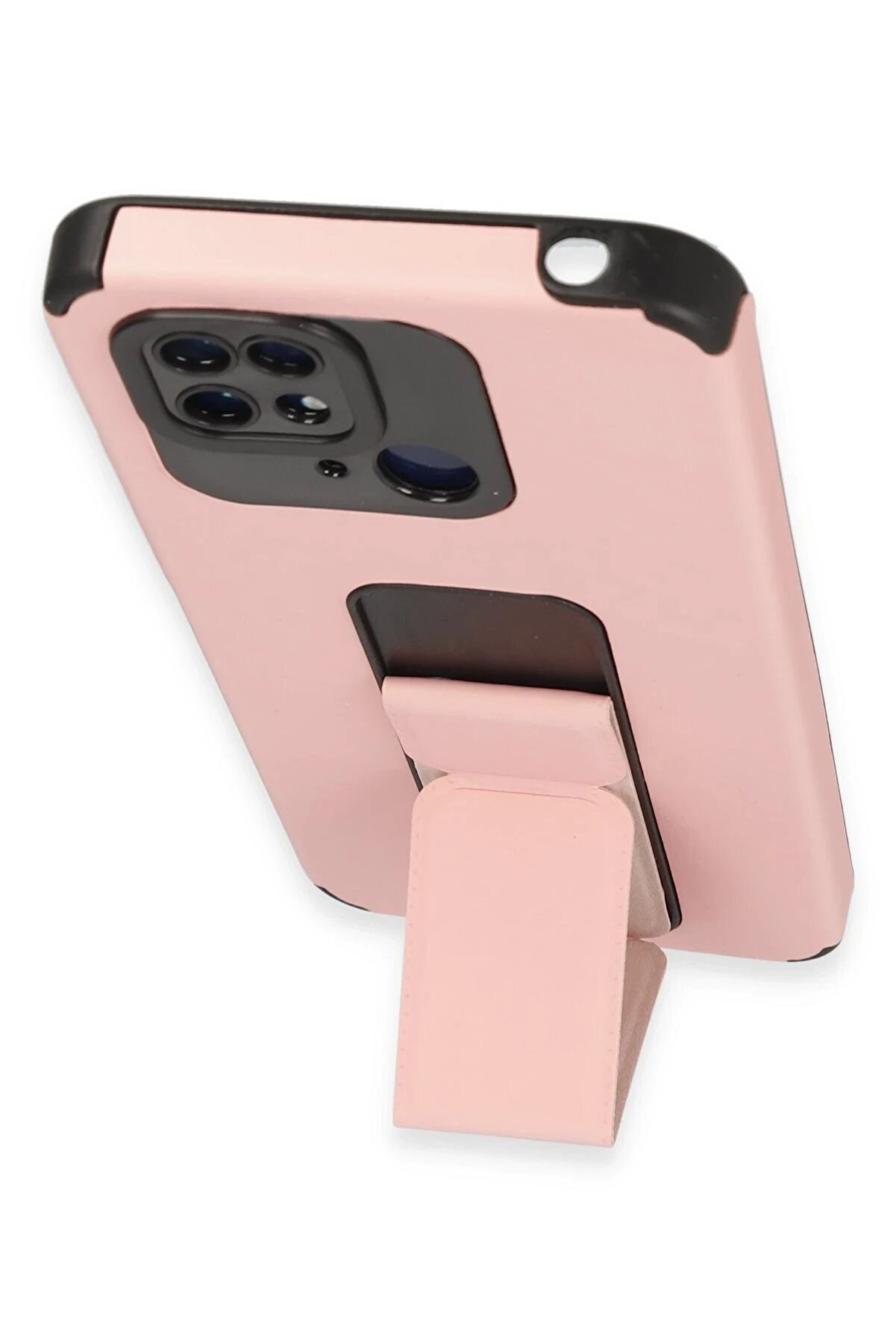 Xi̇aomi̇ Redmi̇ 10C Kılıf Mega Standlı Si̇li̇kon - Pudra - Dropx7576-9841