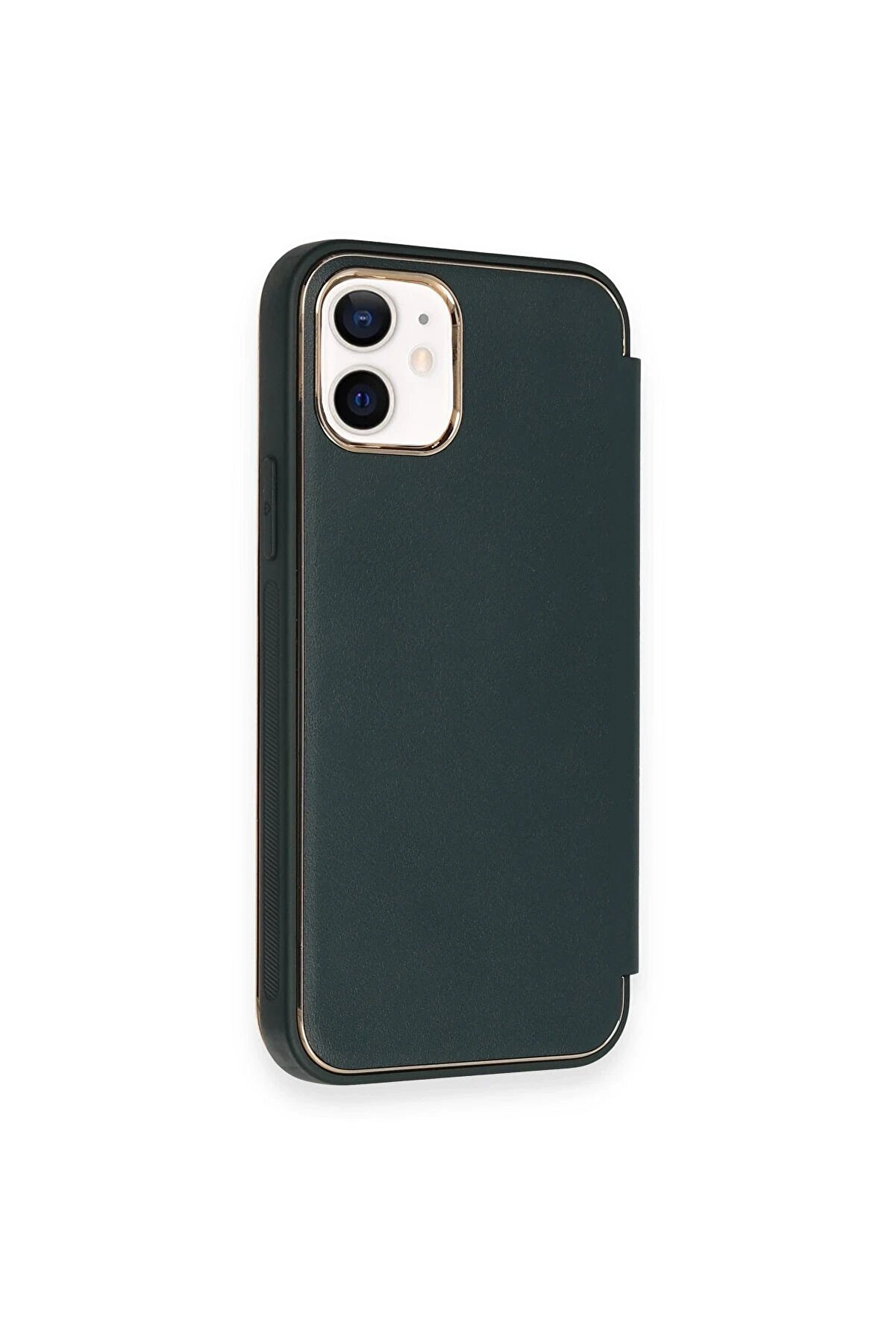 İphone 12 Kılıf Dolpi̇n Kapaklı - Koyu Yeşi̇l - Dropx3877-6733