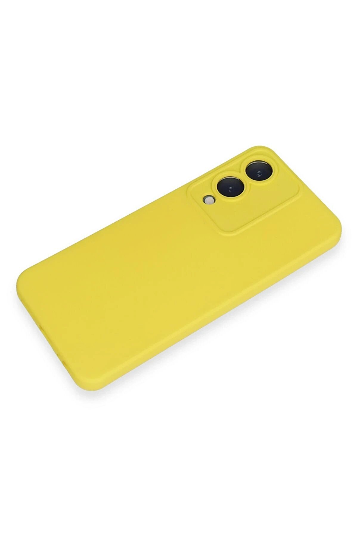 Vi̇vo Y17S Kılıf Nano İçi̇ Kadi̇fe Si̇li̇kon - Sarı - Dropx3389-2529