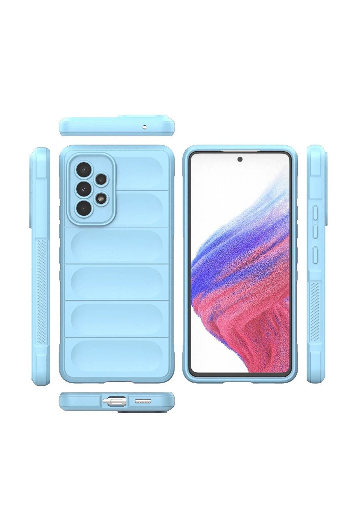 Samsung Galaxy A53 5G Kılıf Opti̇mum Si̇li̇kon - Sky Blue - Dropx2818-8729