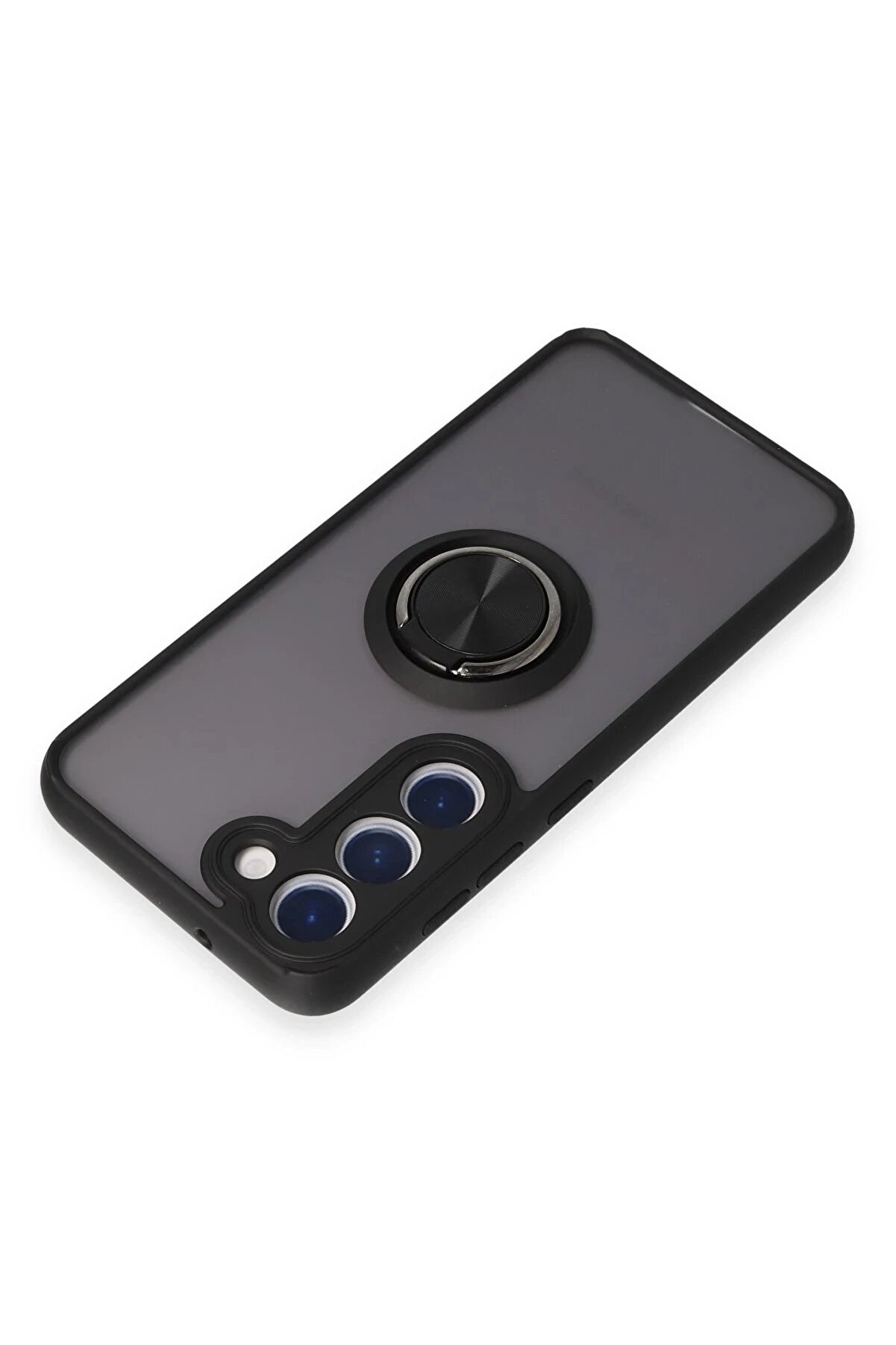 Samsung Galaxy S23 Kılıf Montreal Yüzüklü Si̇li̇kon Kapak - Si̇yah - Dropx3575-3438