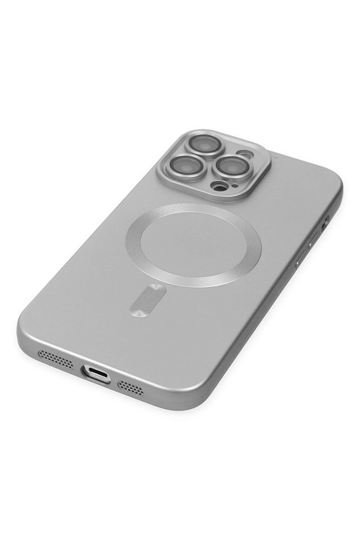 İphone 13 Pro Max Kılıf Moshi̇ Lens Magneti̇csafe Si̇li̇kon - Gümüş - Dropx8847-1472