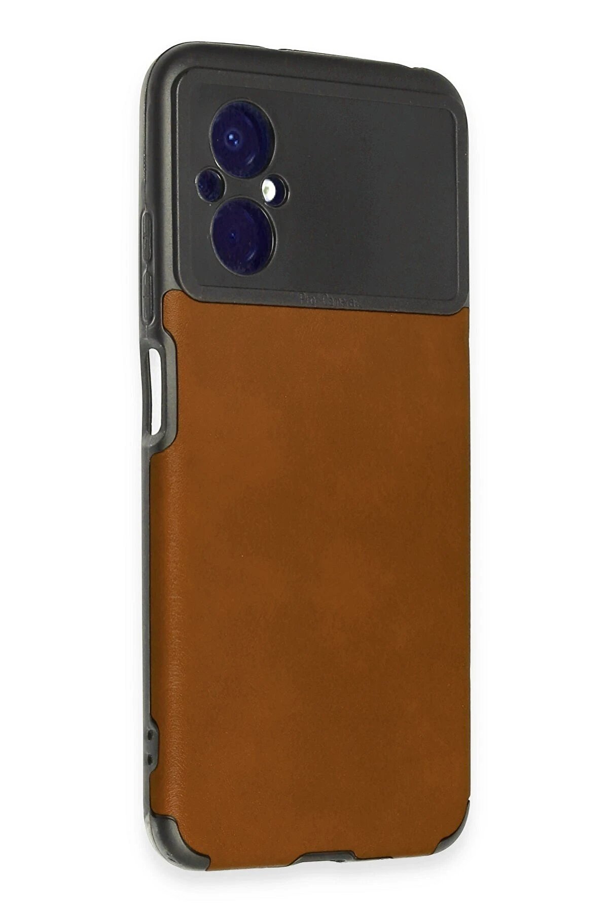 Xi̇aomi̇ Poco M5 Kılıf Loop Deri̇ Si̇li̇kon - Kahverengi̇ - Dropx4003-1555