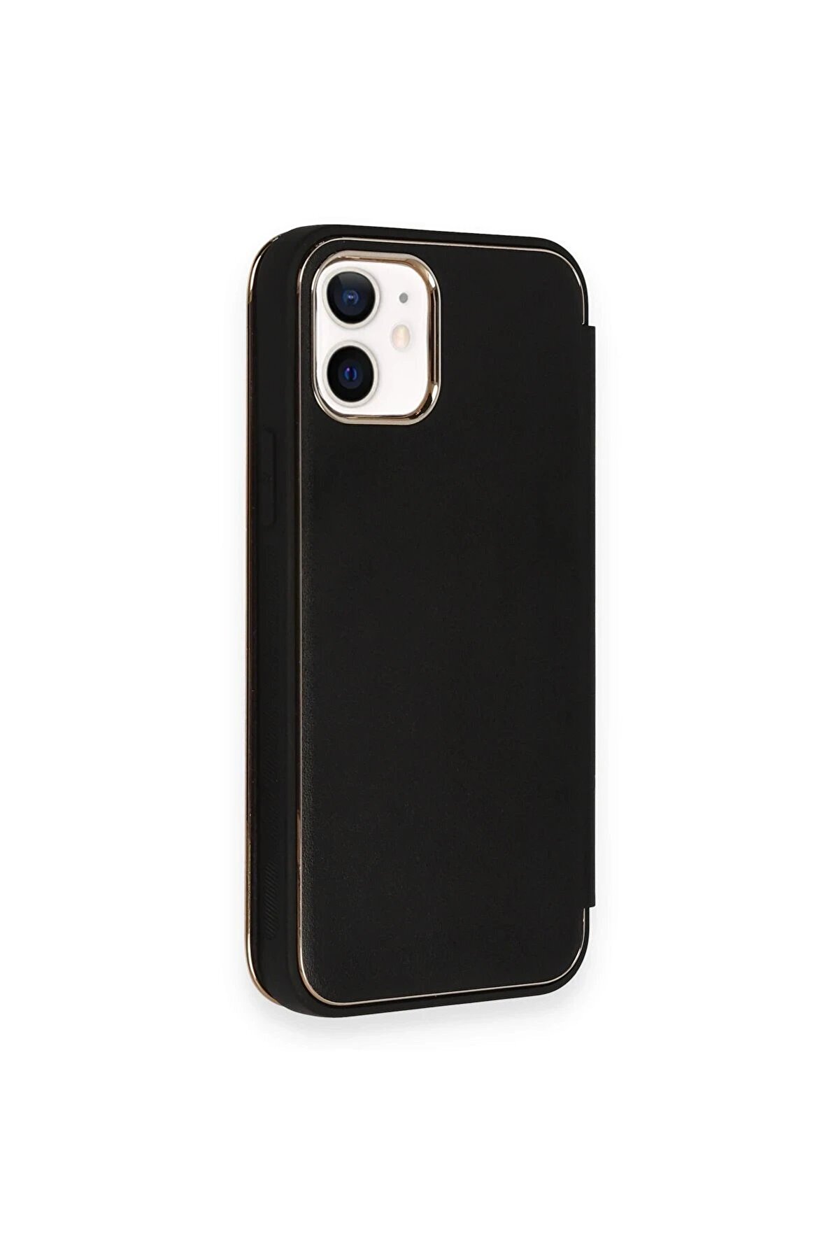 İphone 12 Kılıf Dolpi̇n Kapaklı - Si̇yah - Dropx8179-7672