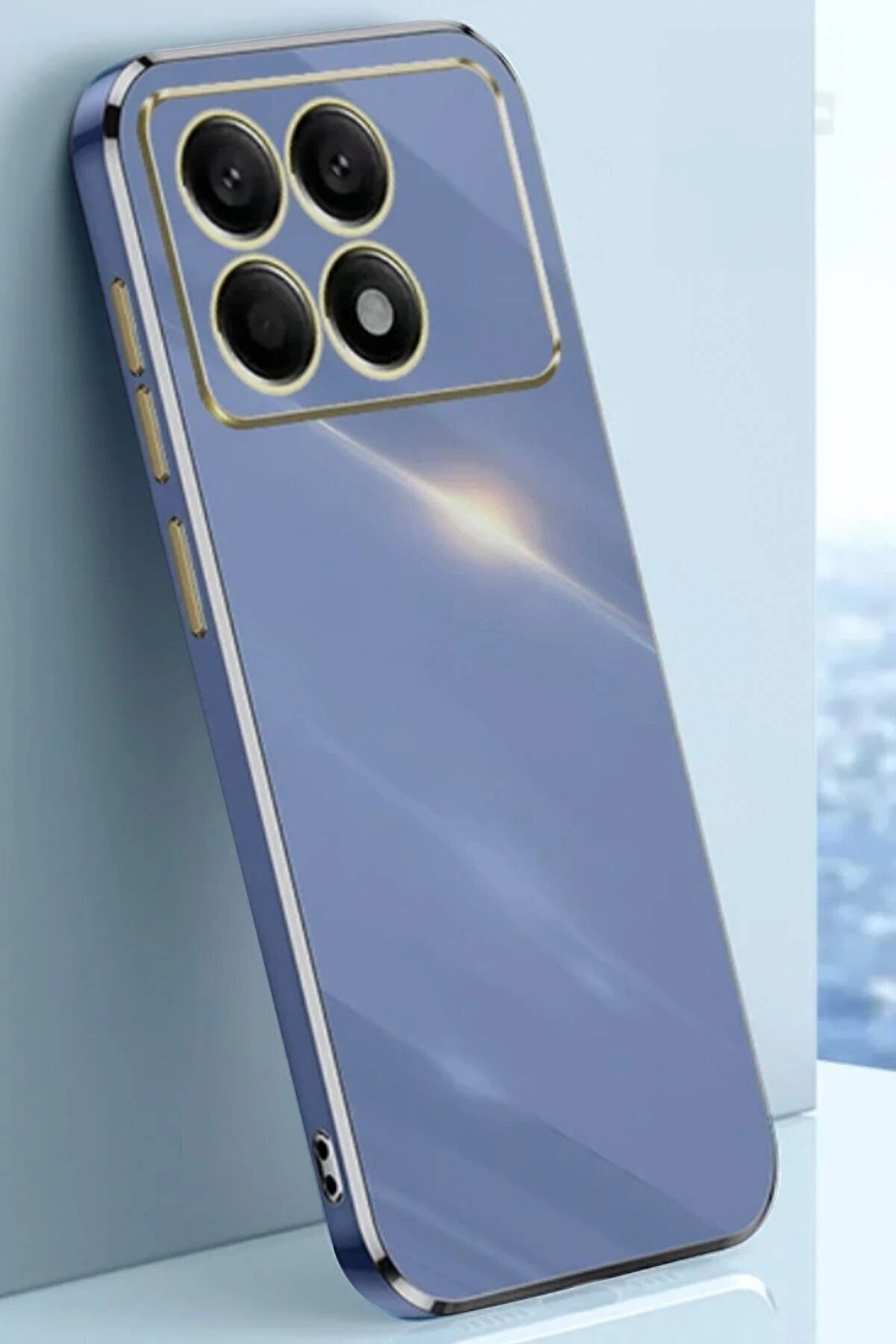 Newface Xi̇aomi̇ Poco X6 Pro Kılıf Volet Si̇li̇kon - Mavi̇