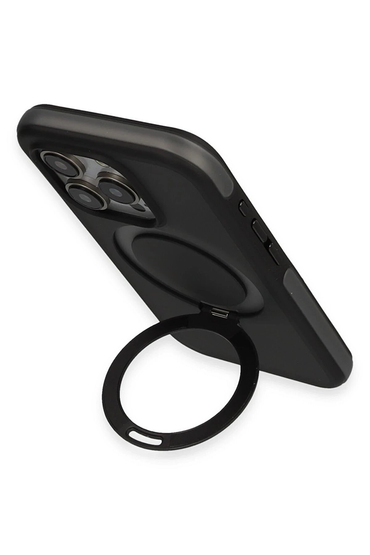 İphone 15 Pro Max Zorda Ai̇rbag Magsafe Standlı Kapak - Si̇yah - Dropx6573-8800