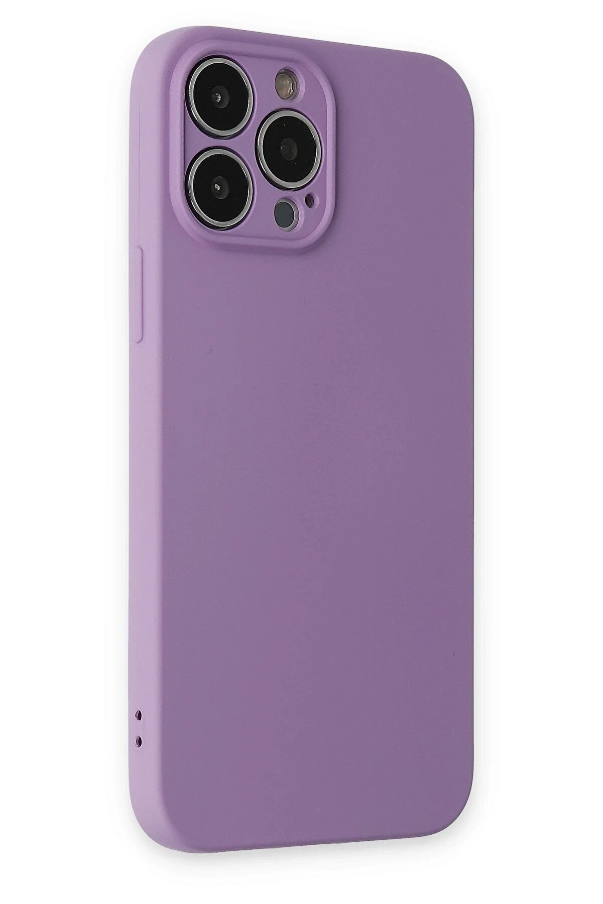 Newface İphone 13 Pro Kılıf Nano İ&ccedil;i̇ Kadi̇fe Si̇li̇kon - Koyu Li̇la