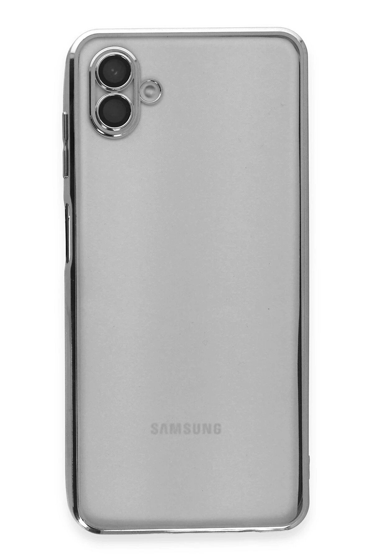 Samsung Galaxy A04 Kılıf Lensli̇ Si̇li̇kon - Gümüş - Dropx5930-5439