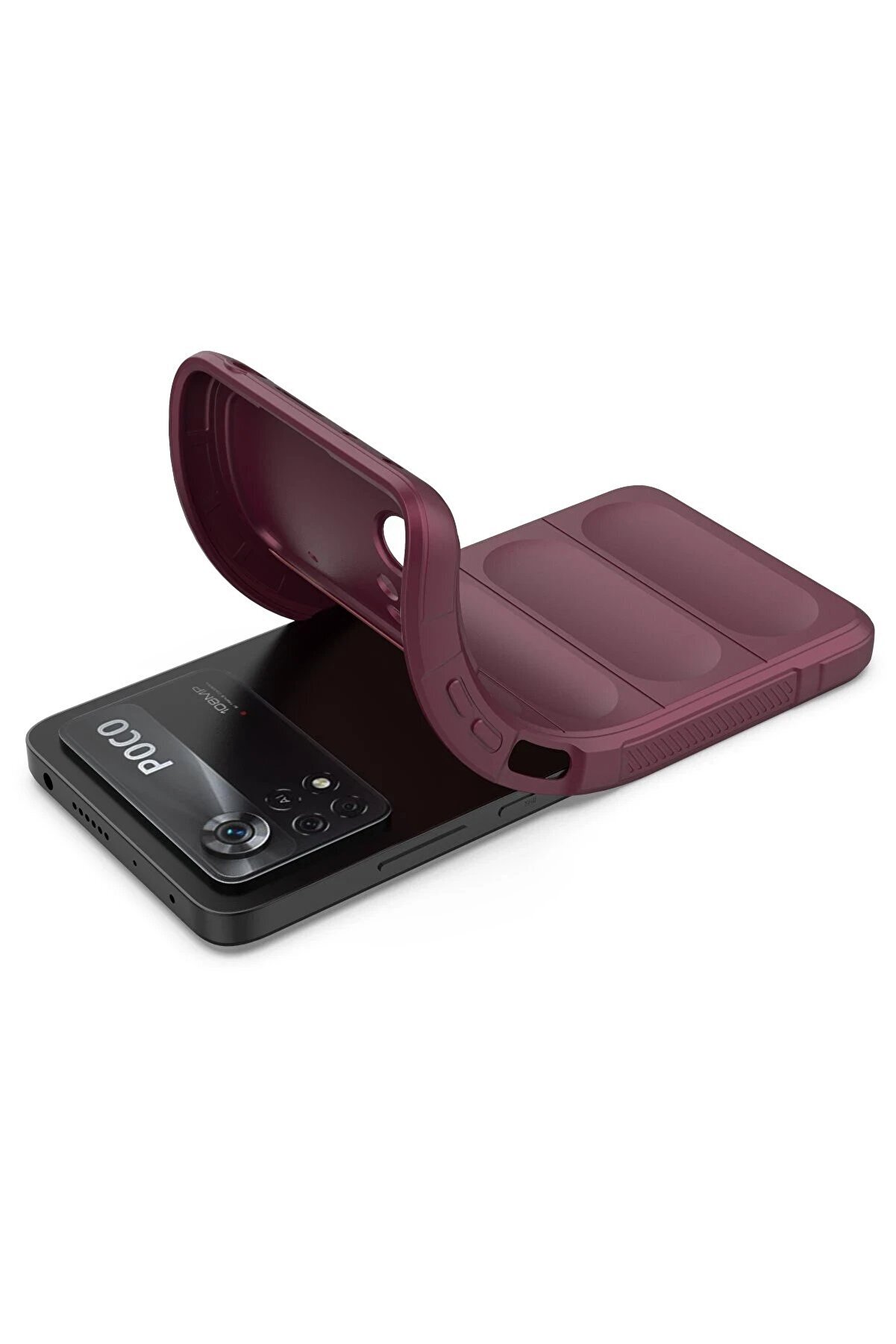 Xi̇aomi̇ Poco X4 Pro 5G Kılıf Opti̇mum Si̇li̇kon - Bordo - Dropx6233-5818