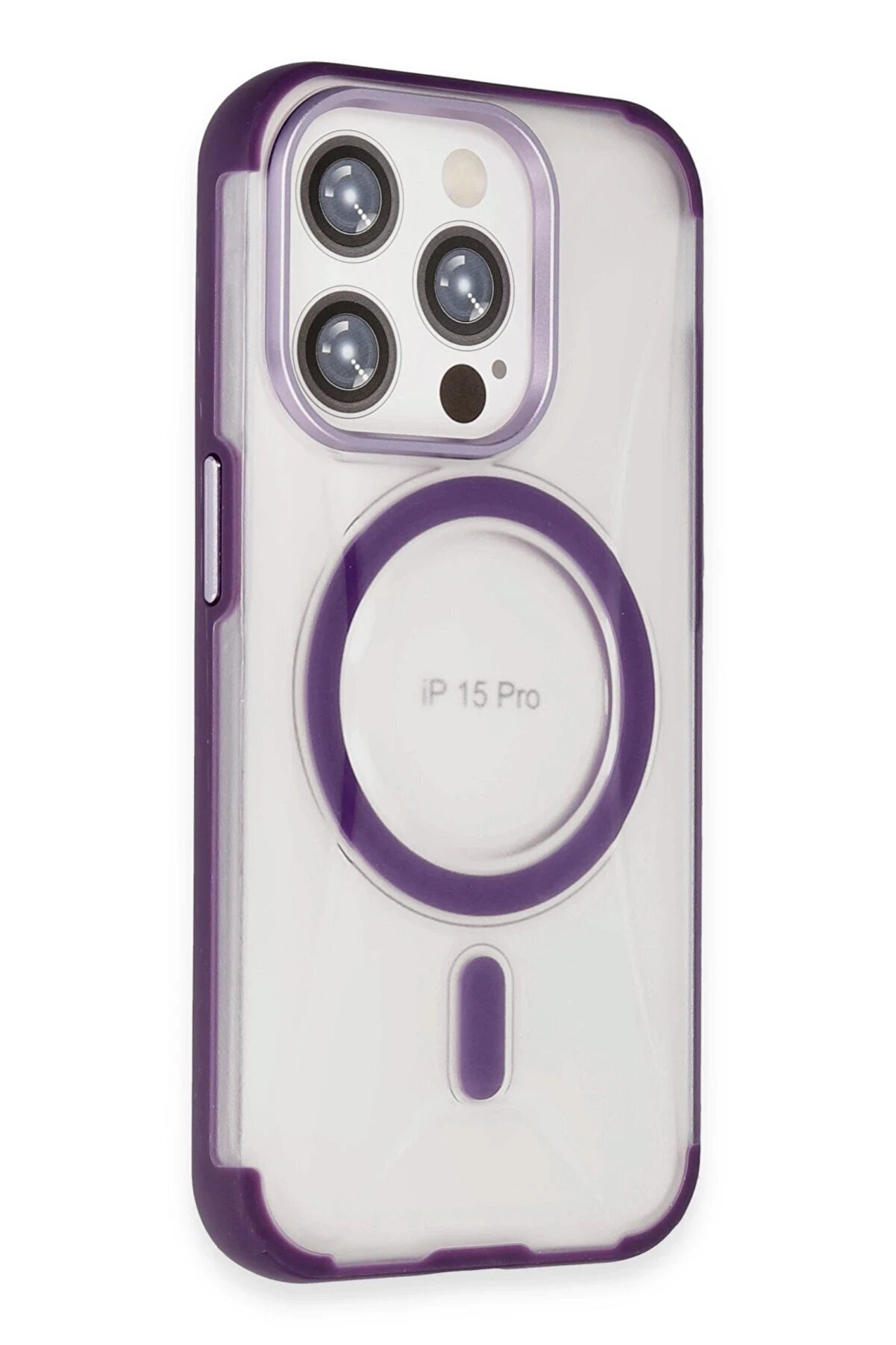 İphone 15 Pro Hi̇lton Magsafe Kapak - Deri̇n Mor - Dropx3459-2251