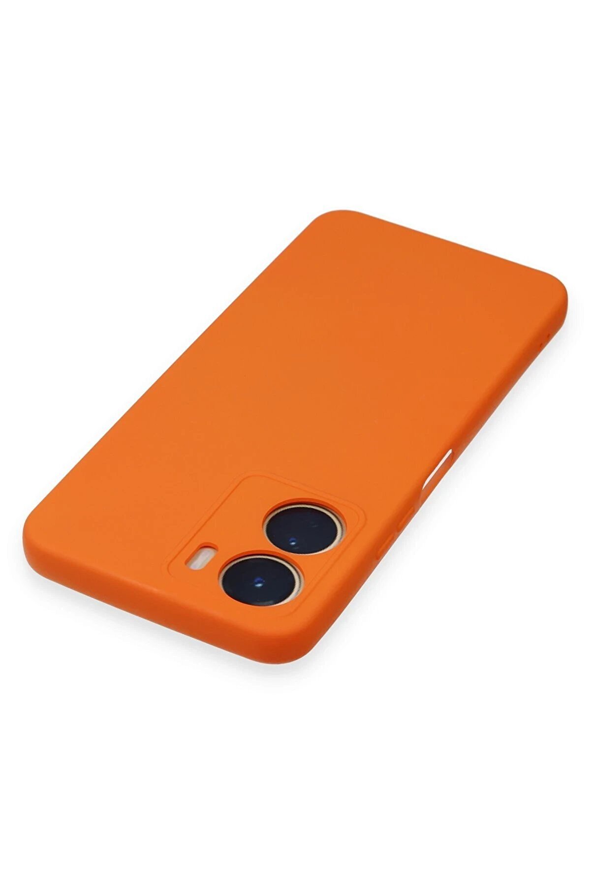 Vi̇vo Y16 Kılıf Nano İ&ccedil;i̇ Kadi̇fe Si̇li̇kon - Turuncu - Dropx8733-6237