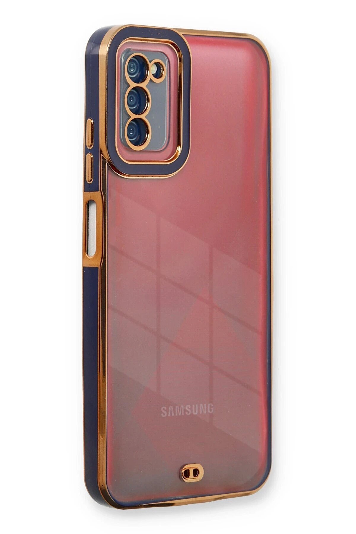 CepteToptan Samsung Galaxy A03S Kılıf Liva Lens Silikon - Mavi - DROPX7478-8777