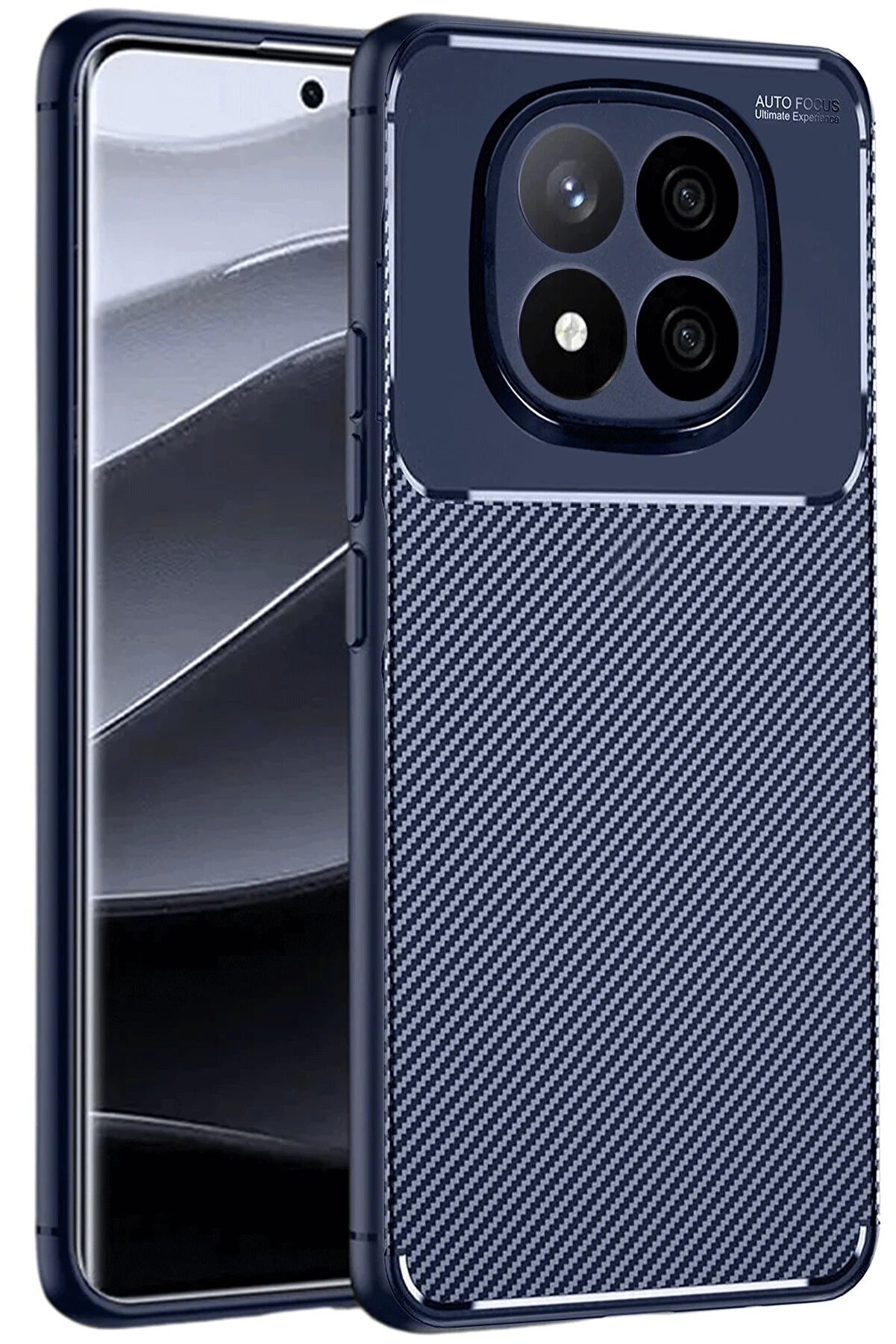 Xi̇aomi̇ Redmi̇ Note 14 Pro 4G Kılıf Auto Focus Karbon Kapak - Laci̇vert - Dropx7988-4968