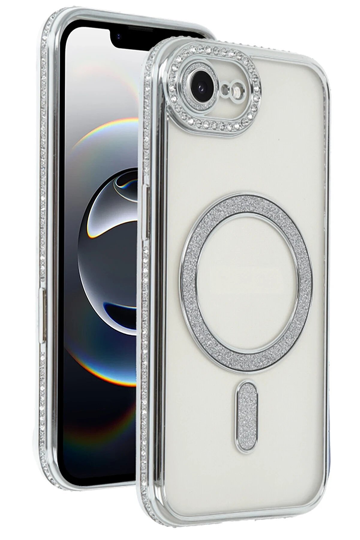 Apple İphone 16E Joke Si̇mli̇ Magneti̇csafe Kılıf - G&uuml;m&uuml;ş - Dropx3851-1578