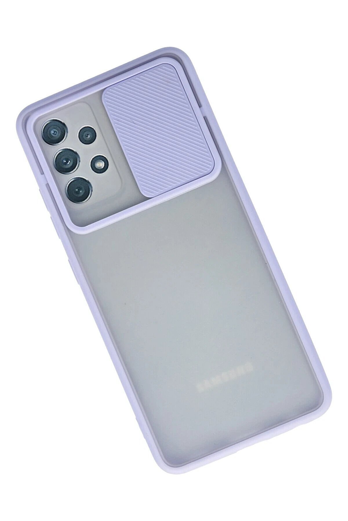 Samsung Galaxy A72 Kılıf Palm Buzlu Kamera Sürgülü Si̇li̇kon - Li̇la - Dropx3096-6507