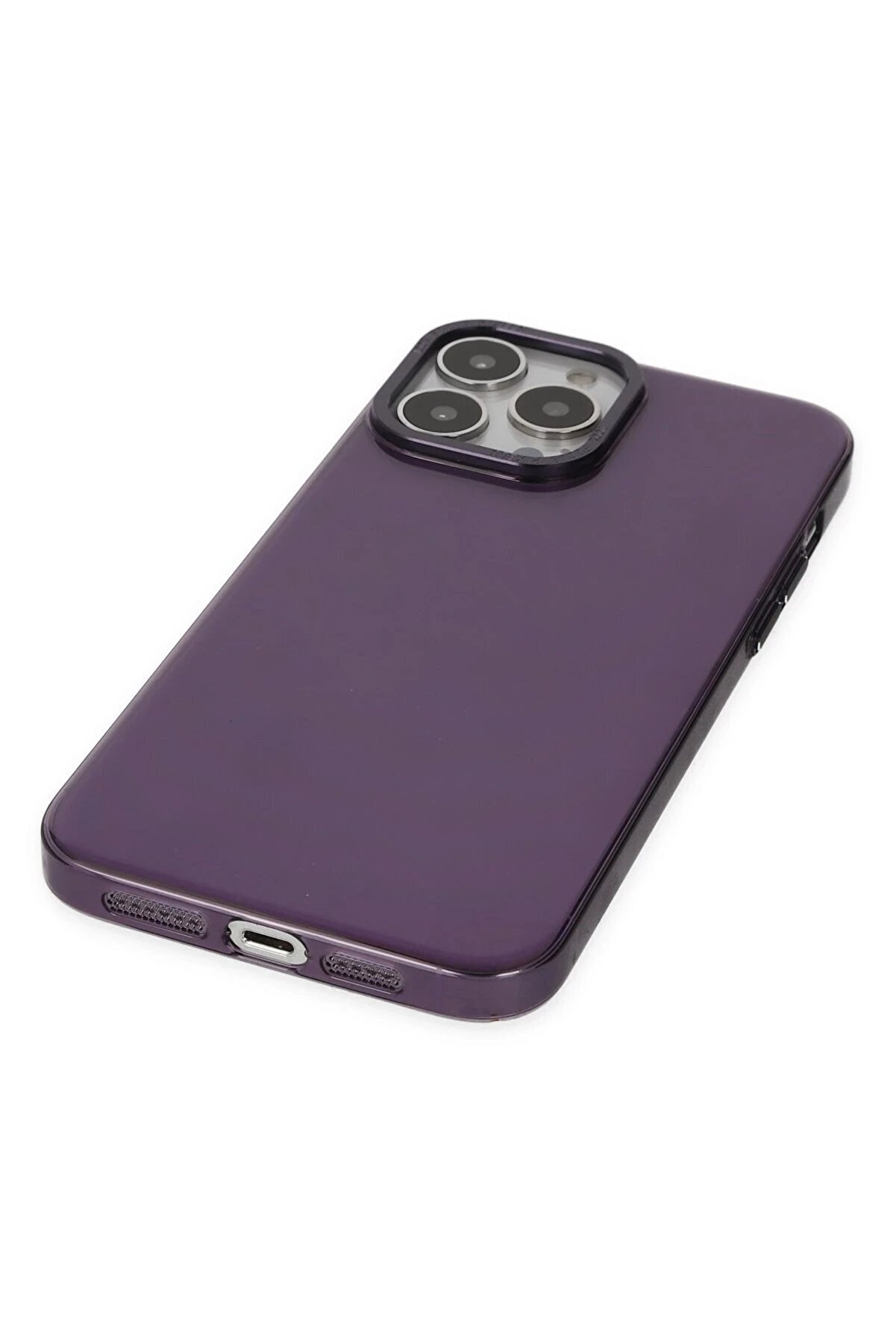 İphone 13 Pro Max Kılıf Anka Pc Sert Metal Kapak - Mor - Dropx2949-9377