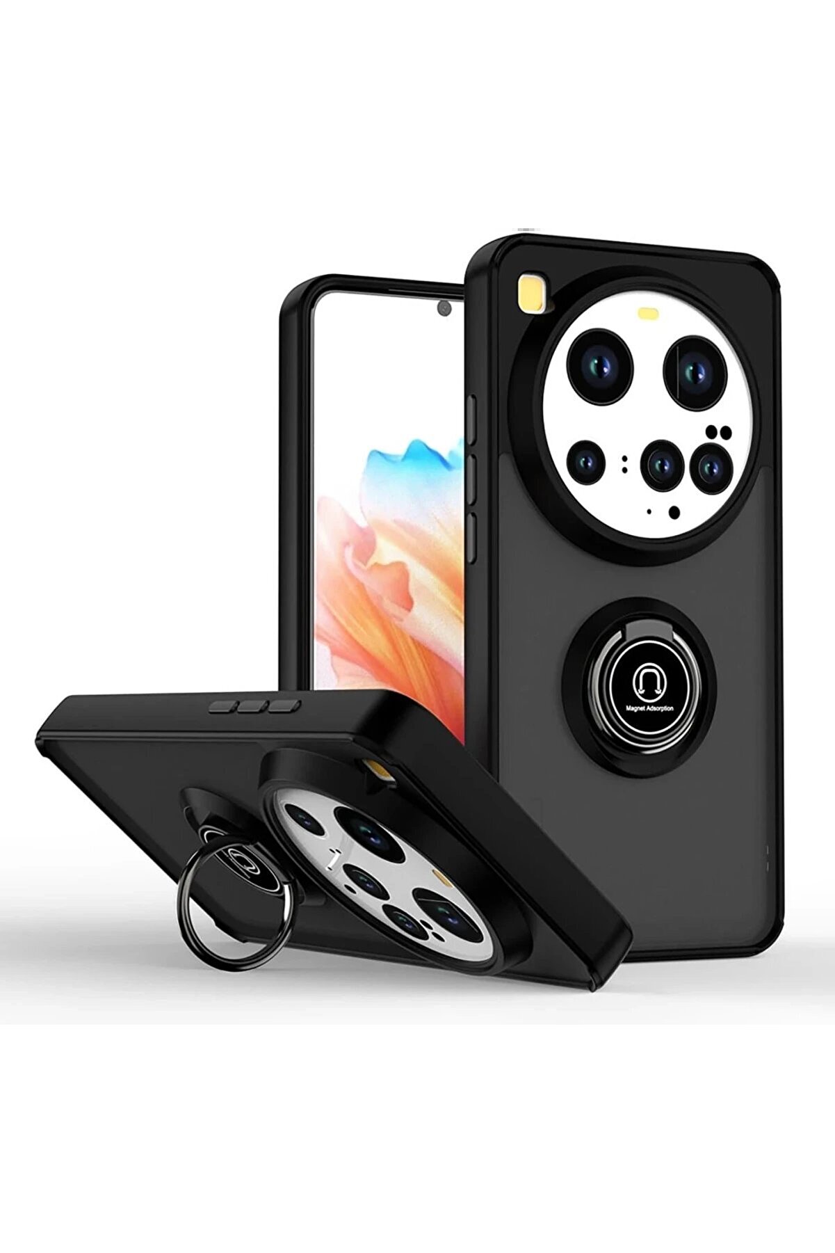 CepteToptan Xiaomi Mi 15 Ultra Kılıf Montreal Yüzüklü Silikon Kapak - Siyah - DROPX8738-4083