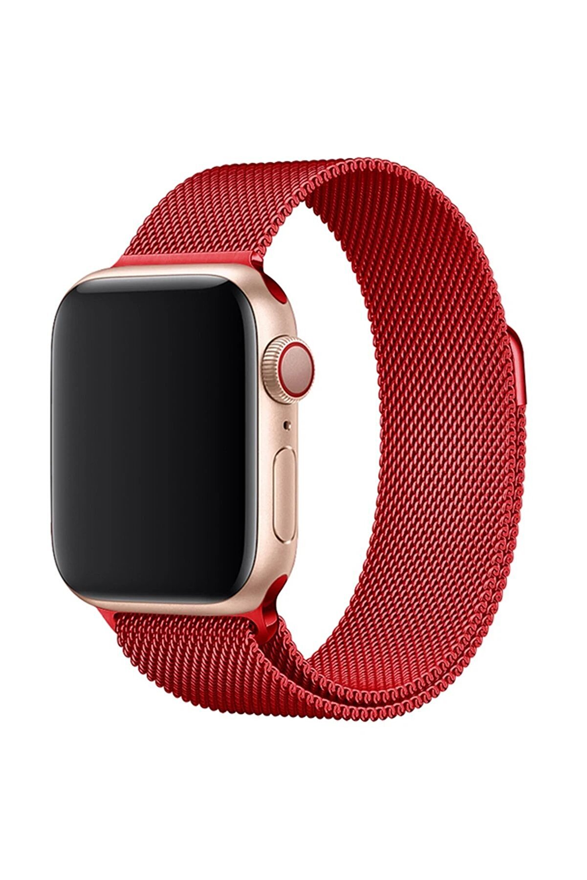 CepteToptan Apple Watch 38mm Metal Mıknatıslı Kordon - Kırmızı - DROPX7873-4078