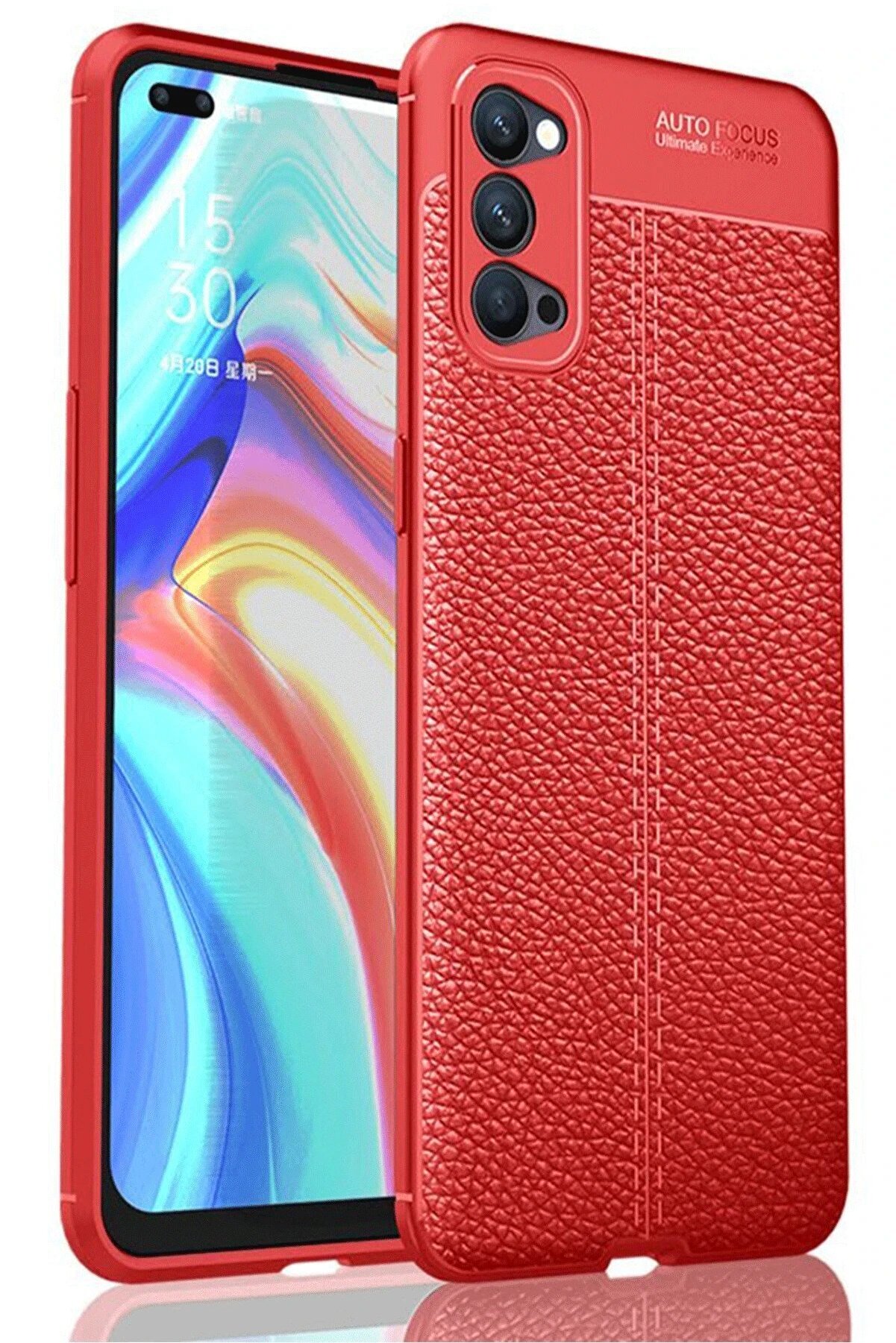 Oppo Reno 4 Pro Kılıf Auto Focus Kapak - Kırmızı - Dropx5334-2131