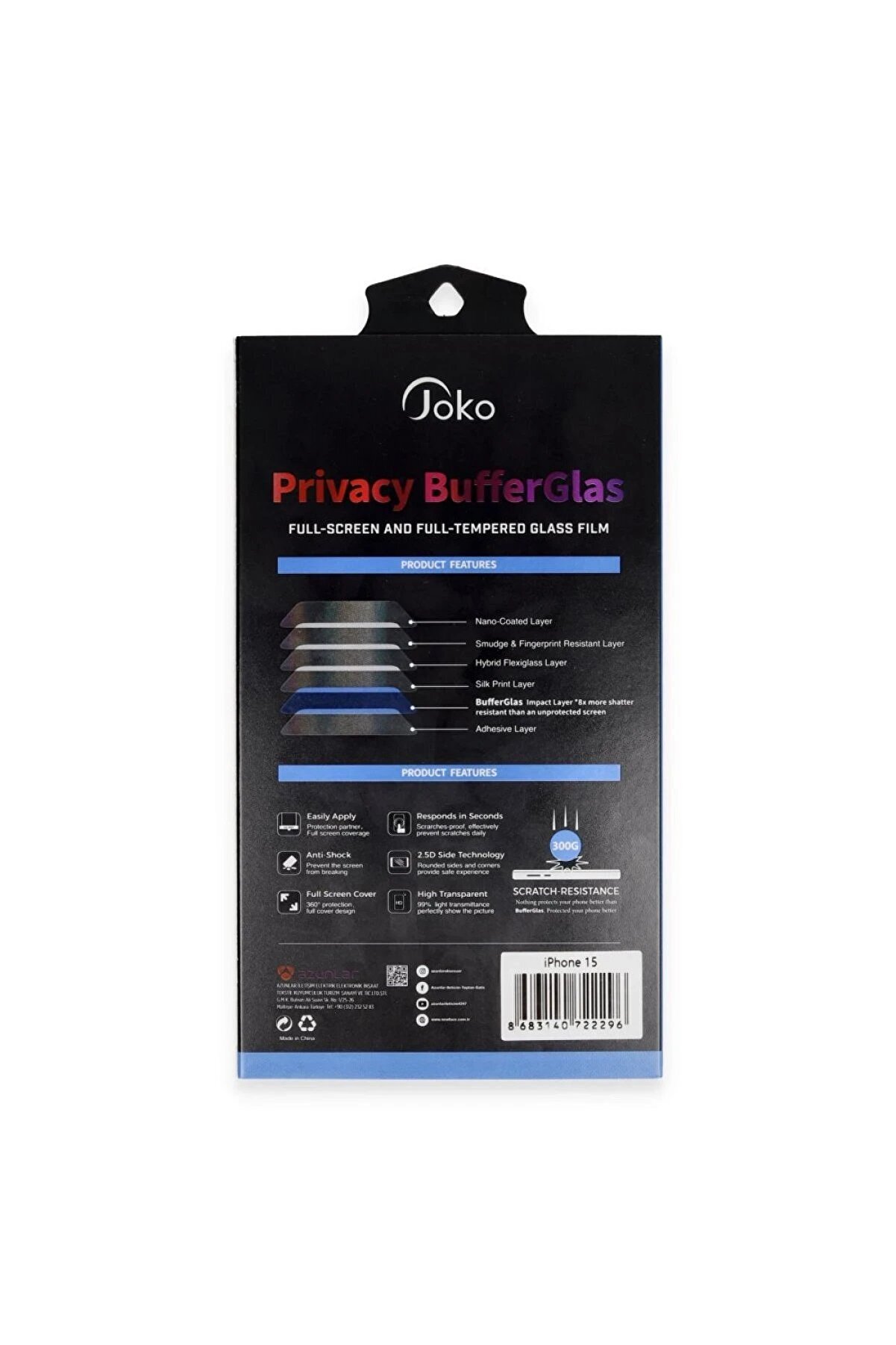 İphone 16 Pro Max Buffer Hayalet Cam Ekran Koruyucu - Si̇yah - Dropx8031-1812