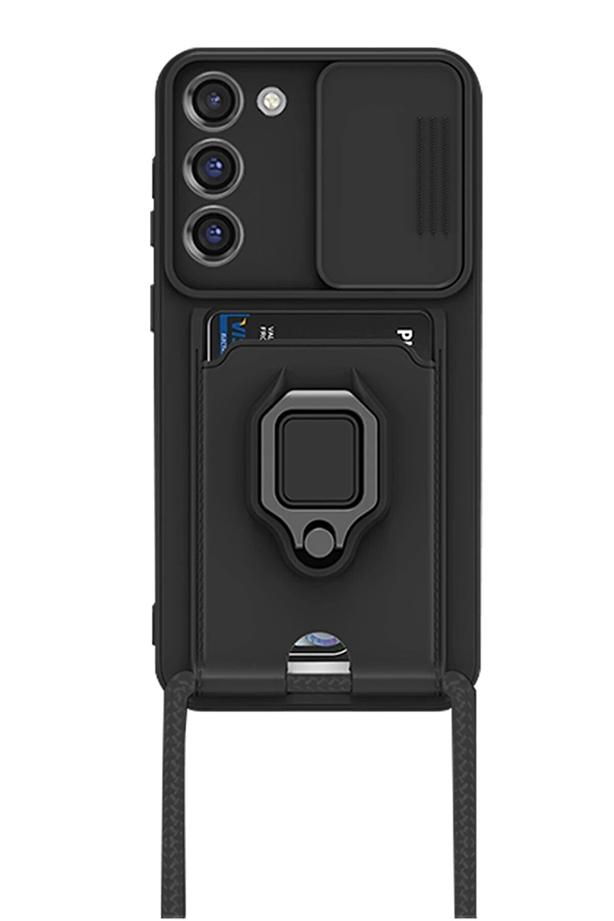 Samsung Galaxy S24 Plus Kılıf Zuma Kartvi̇zi̇tli̇ Y&uuml;z&uuml;kl&uuml; Si̇li̇kon - Si̇yah - Dropx3068-8382