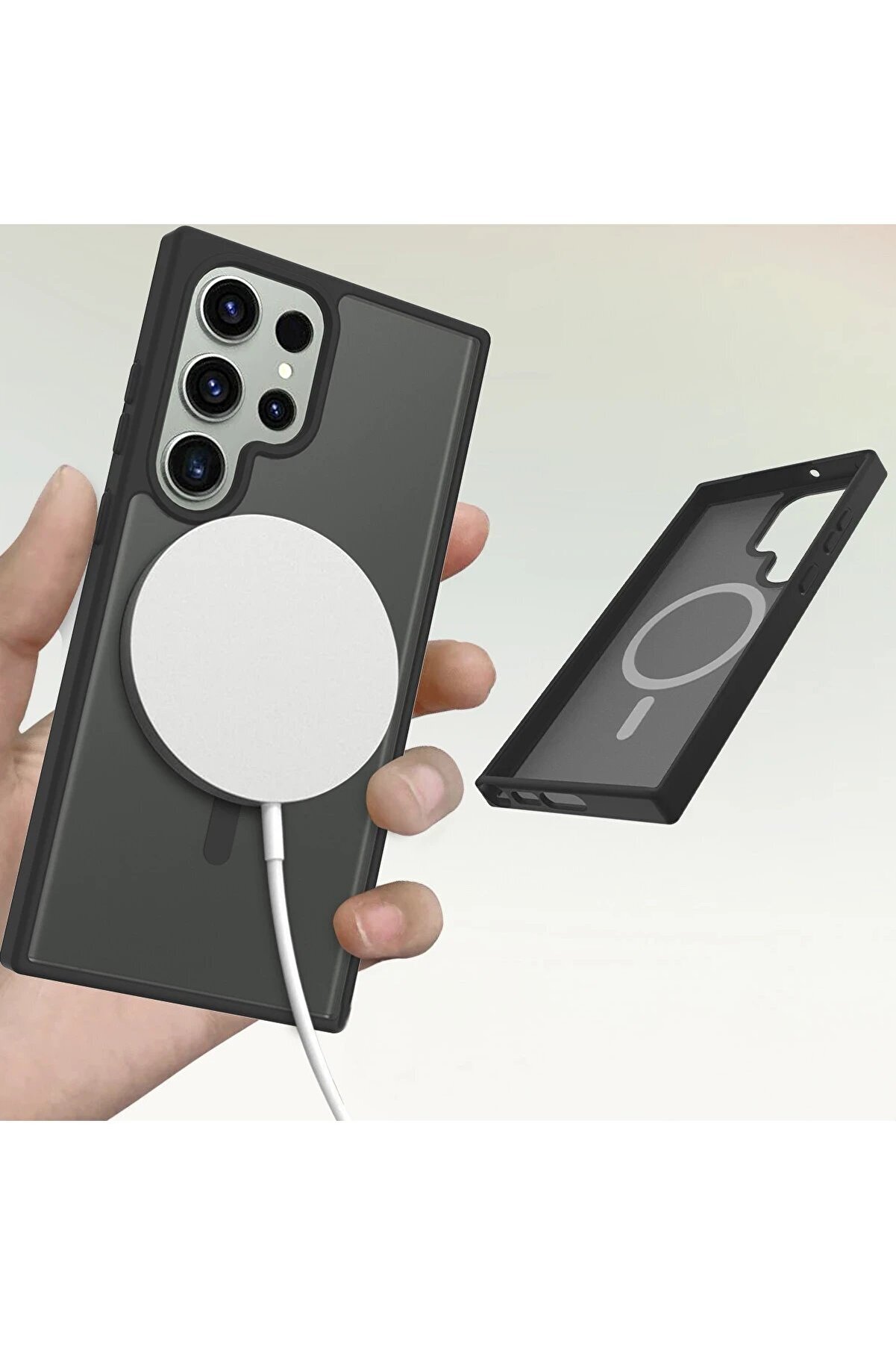 Samsung Galaxy S23 Ultra Jota Magsafe Kapak - Deri̇n Mor - Neo7554-6941