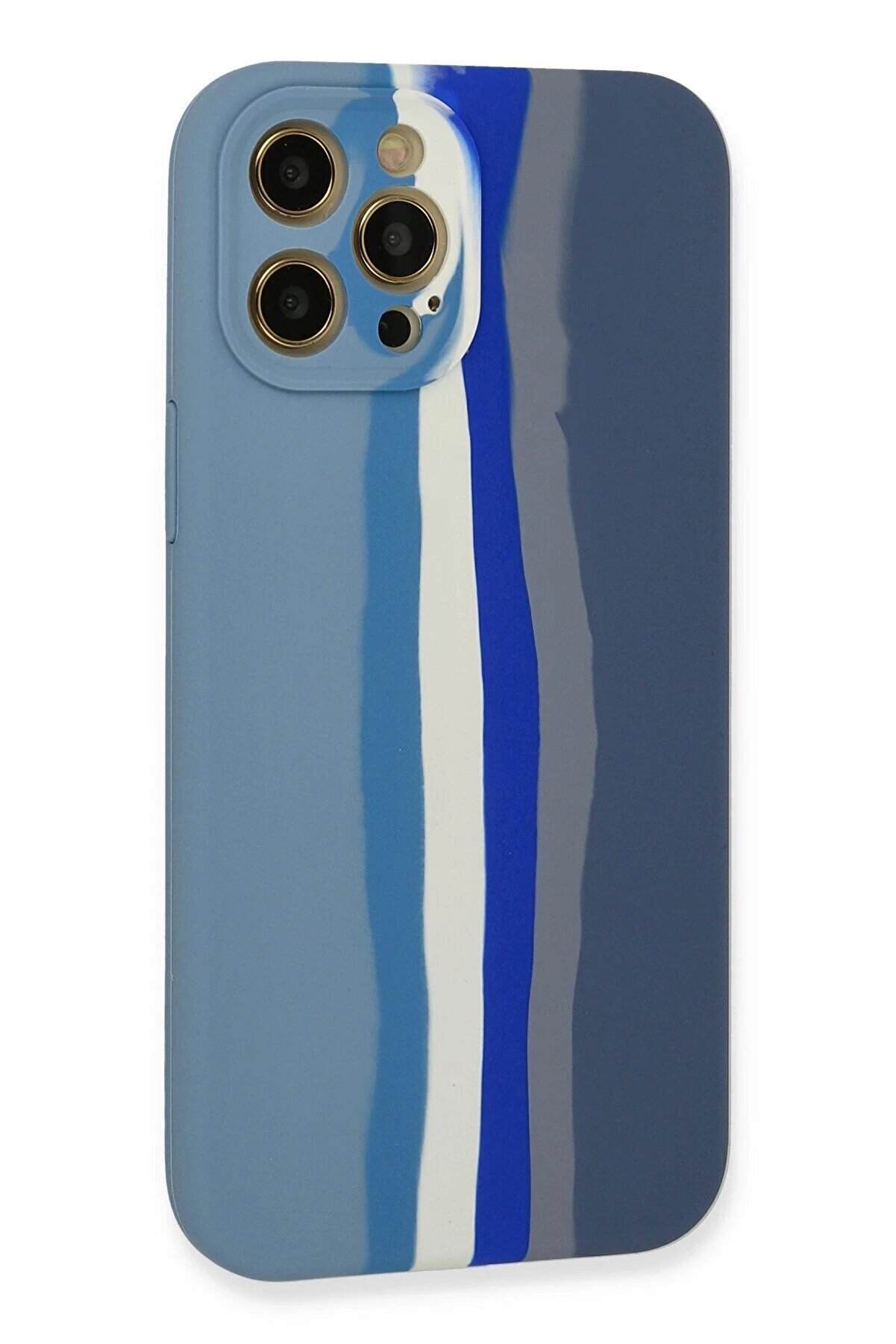 İphone 12 Pro Kılıf Ebruli̇ Lansman Si̇li̇kon - Mavi̇-Gri̇ - Dropx2516-6038