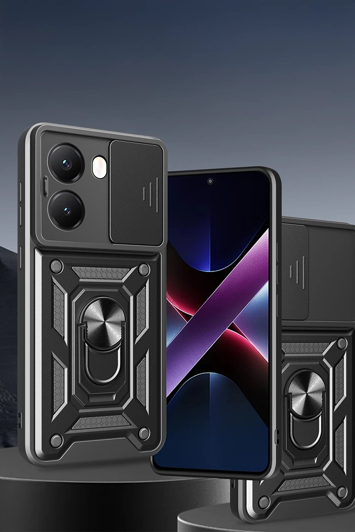 Xi̇aomi̇ Poco X7 Pro Kılıf Pars Lens Yüzüklü Si̇li̇kon - Kırmızı - Dropx1641-7306